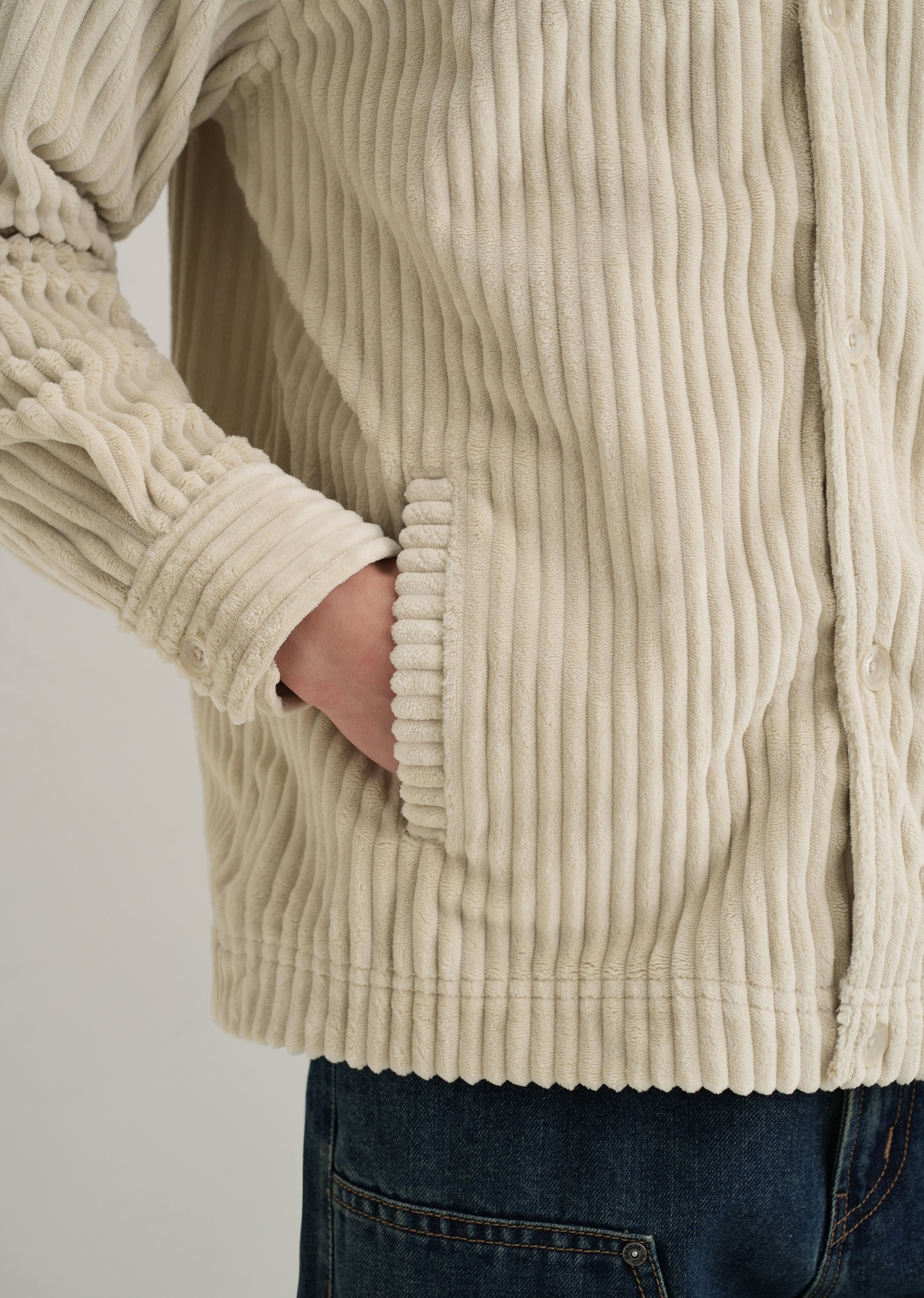Ecru Corduroy Shacket