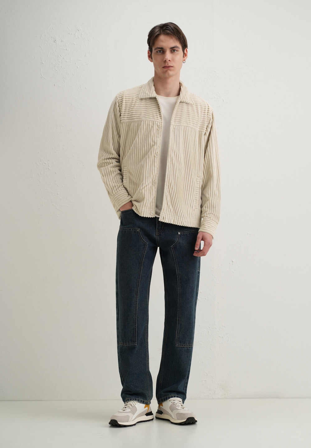 Ecru Corduroy Shacket