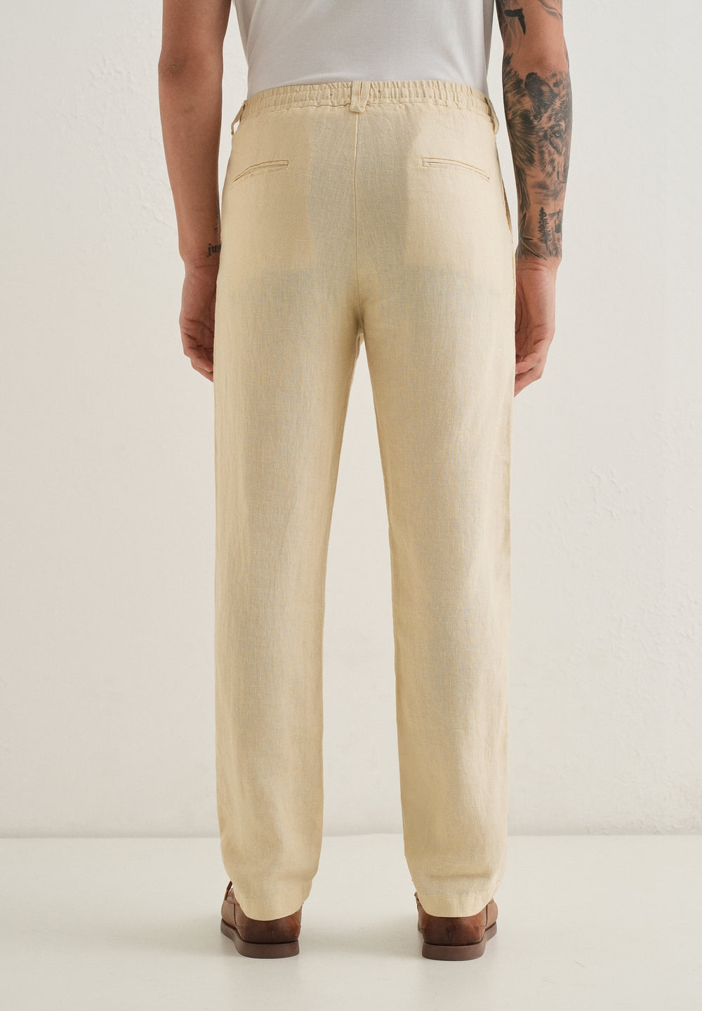 Ecru Cream Linen Pant