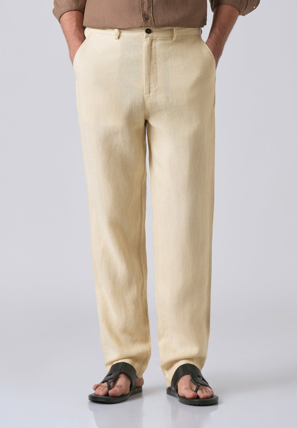 Ecru Cream Linen Pant