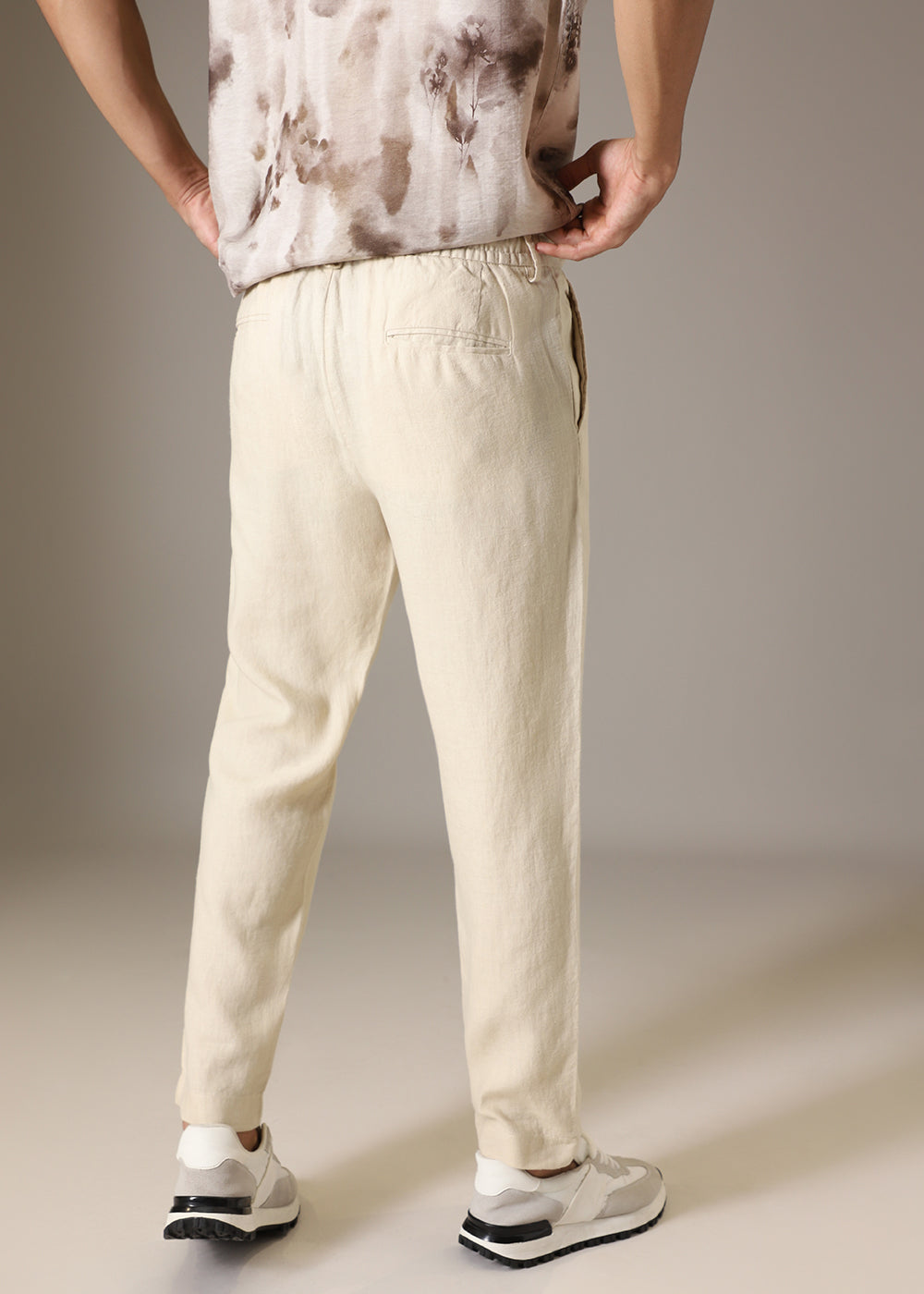 Ecru Cream Linen Pant