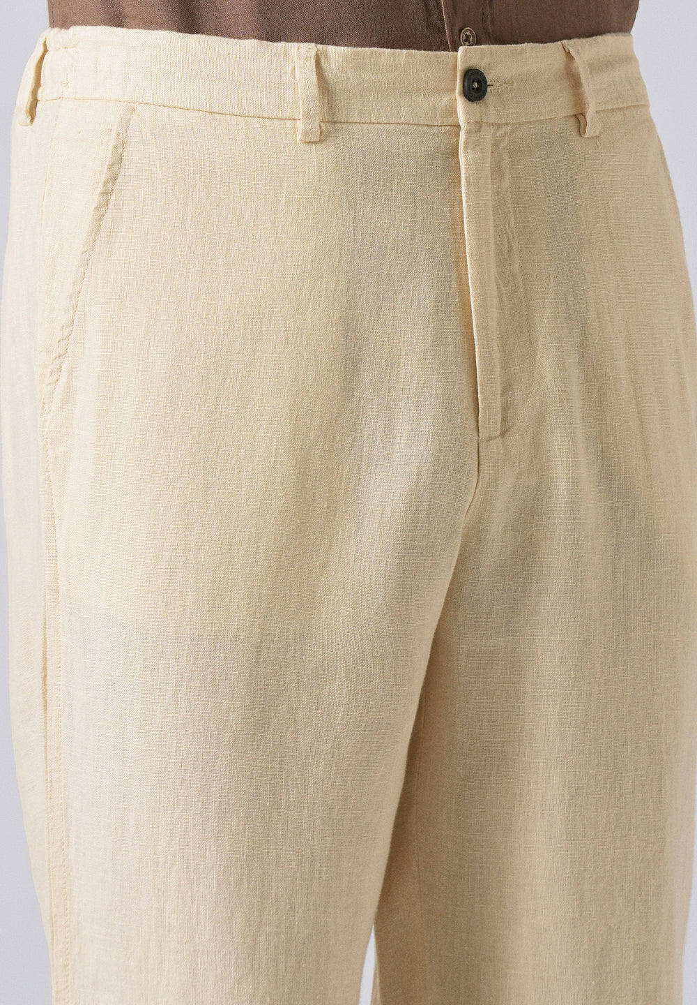 Ecru Cream Linen Pant