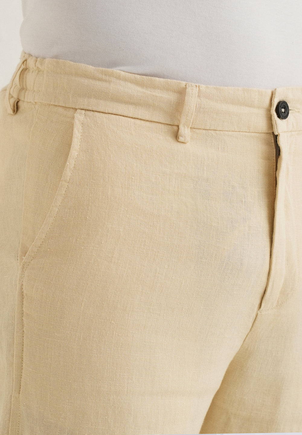 Ecru Cream Linen Pant