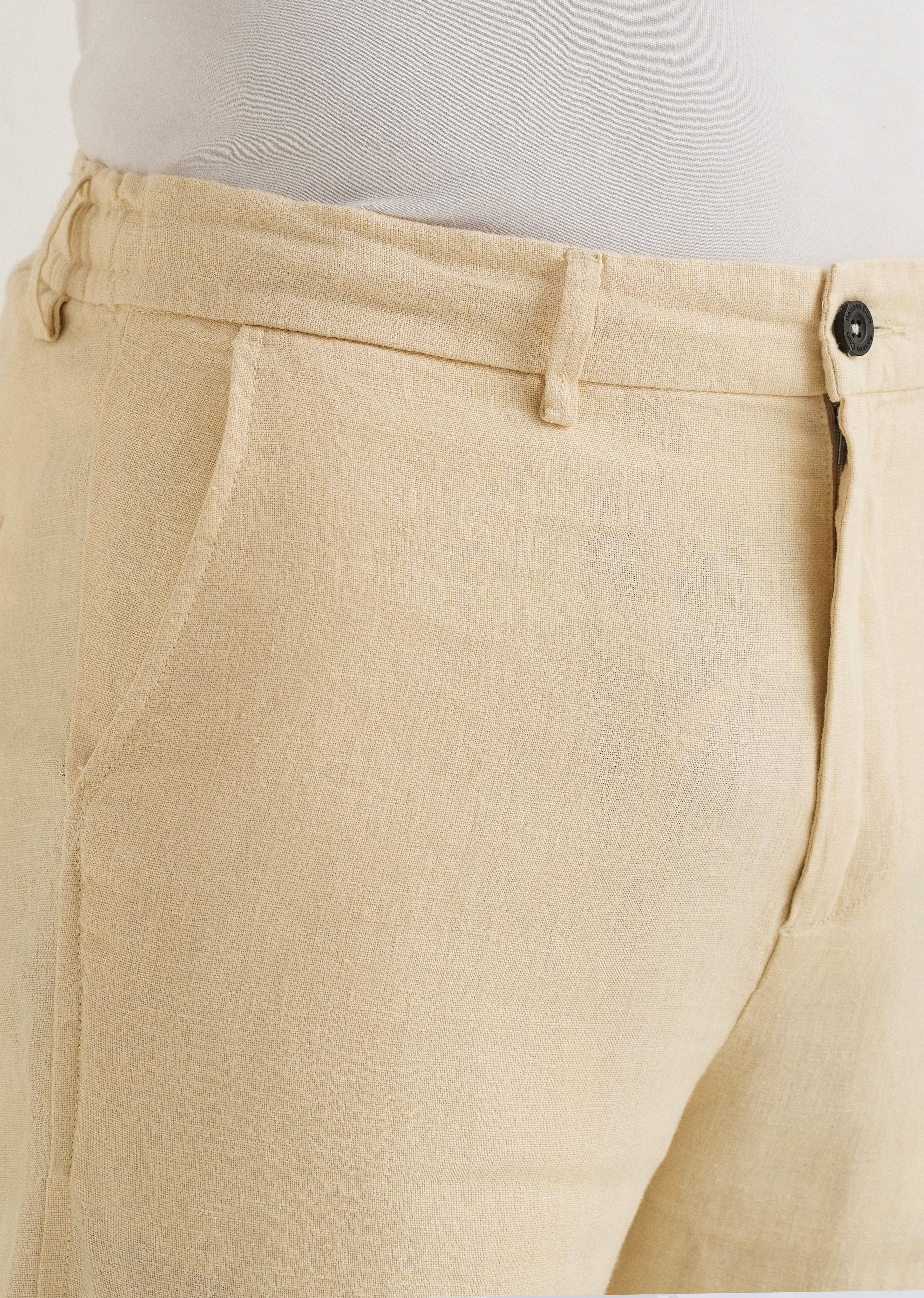 Ecru Cream Linen Pant