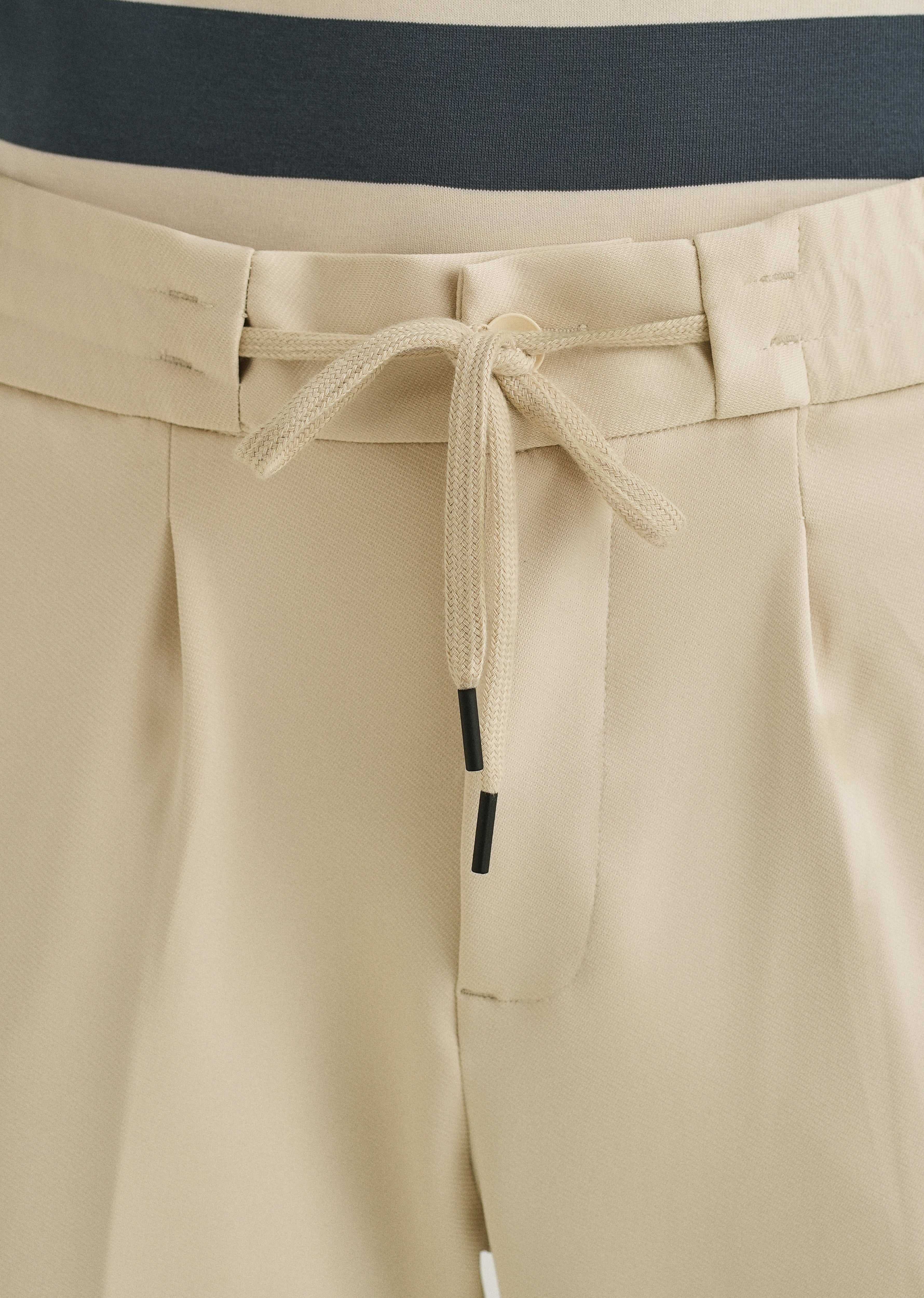 Ecru Drawstring Trousers