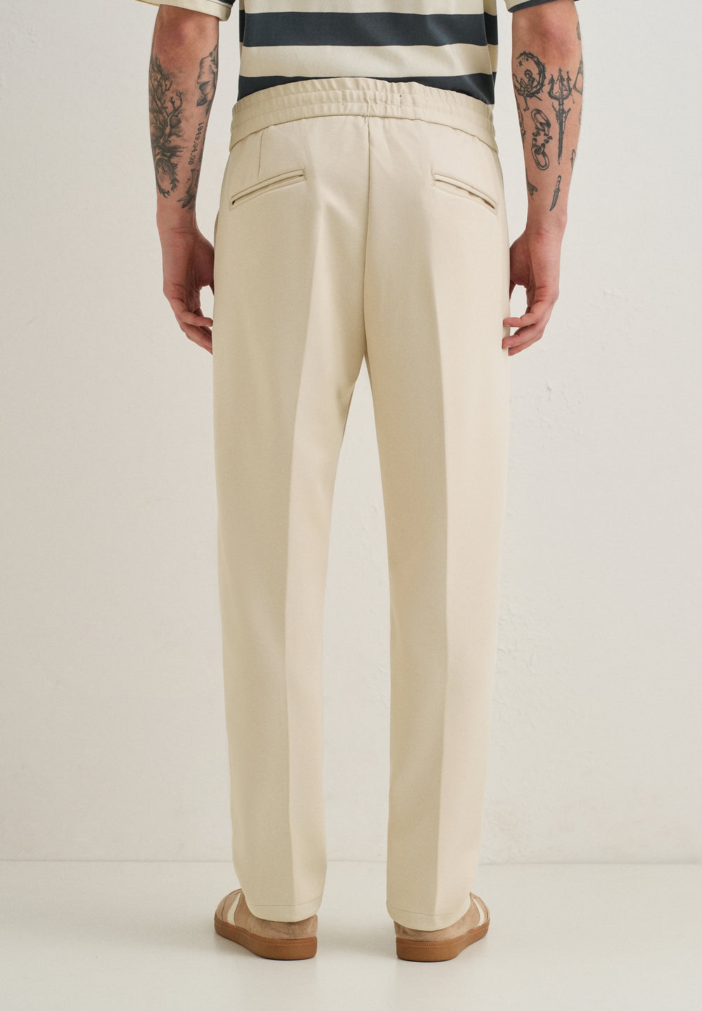 Ecru Drawstring Trousers