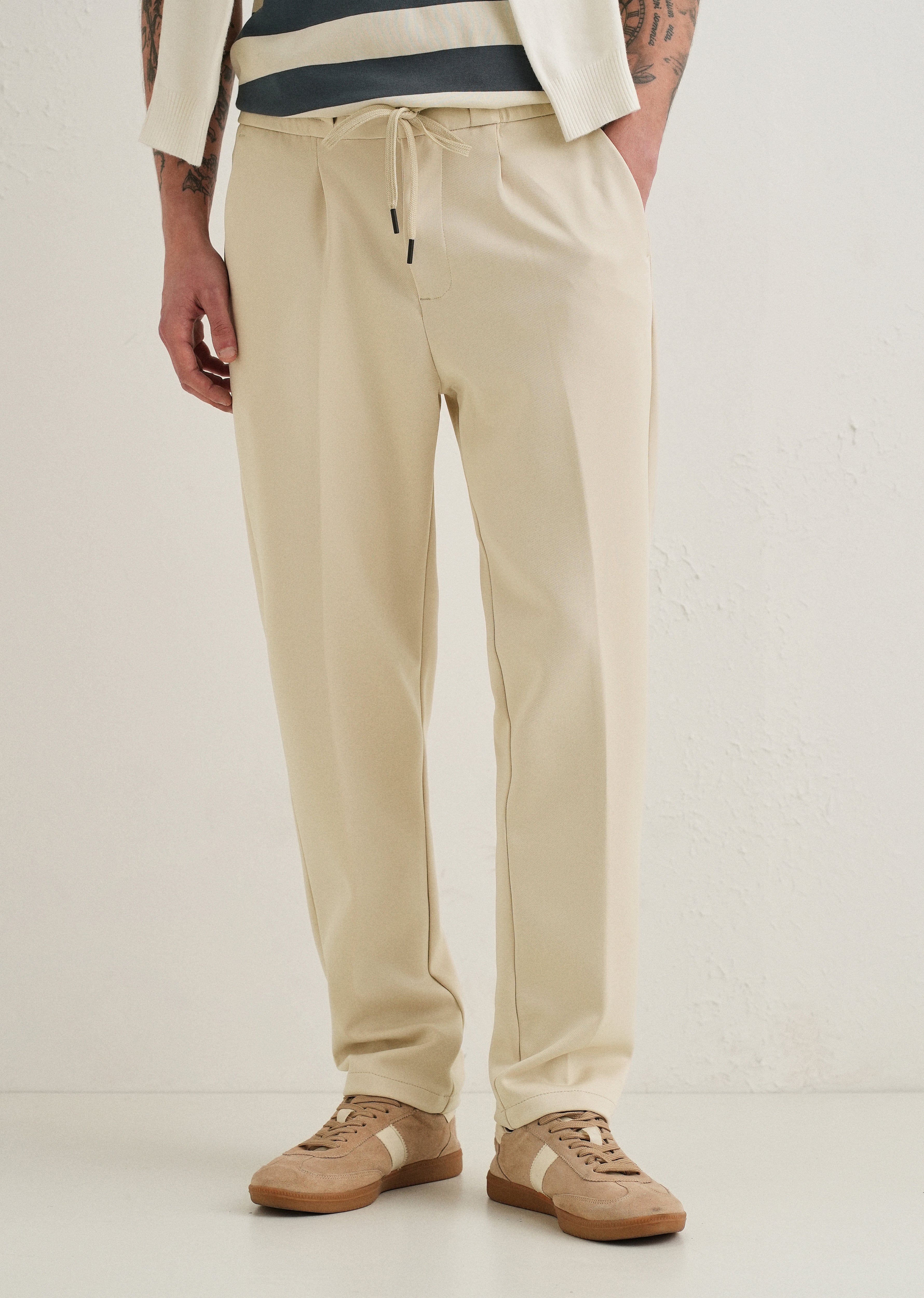 Ecru Drawstring Trousers