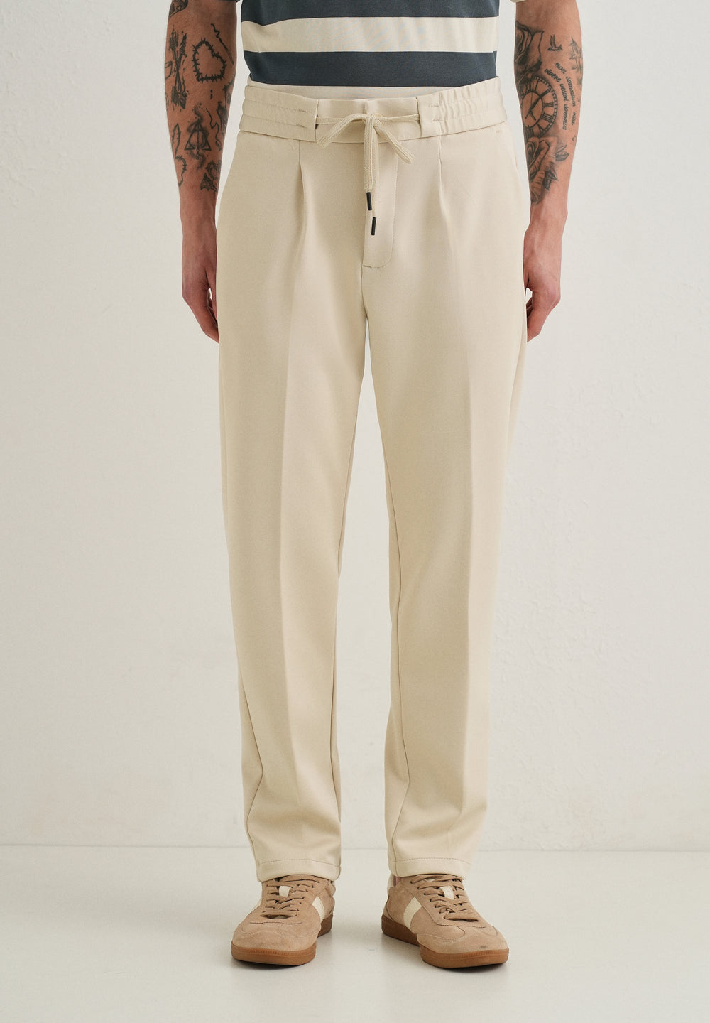Ecru Drawstring Trousers