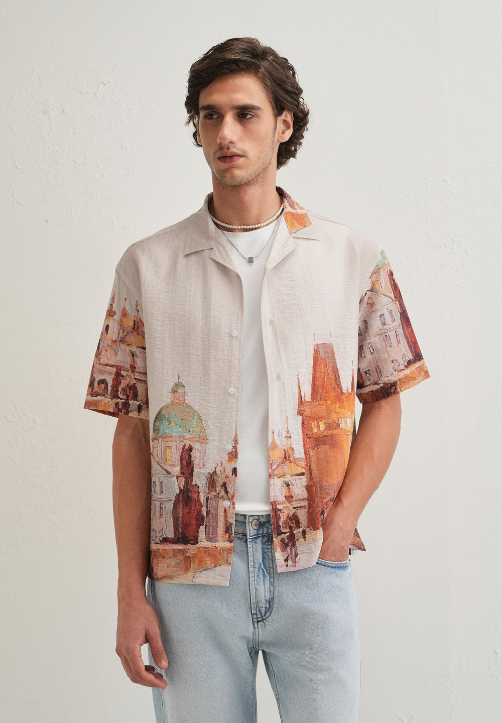 Ecru Roman Ruin Placement Shirt