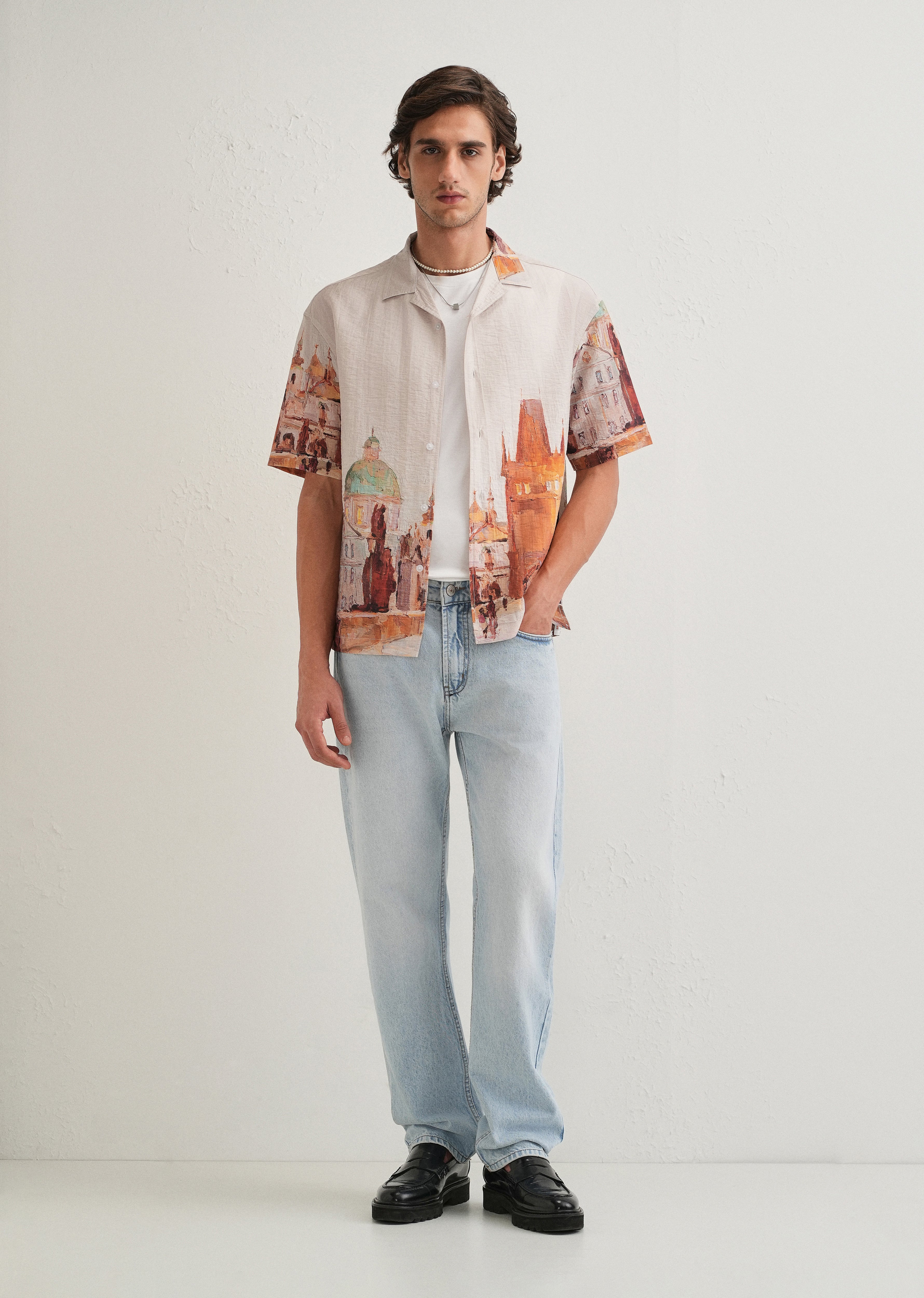 Ecru Roman Ruin Placement Shirt