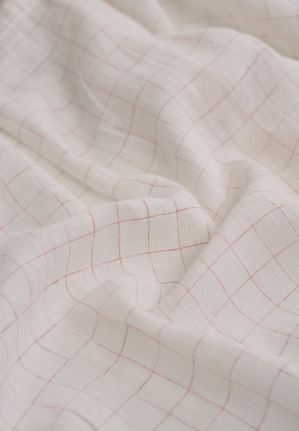 Ecru 100% Pure Linen Check Shirt