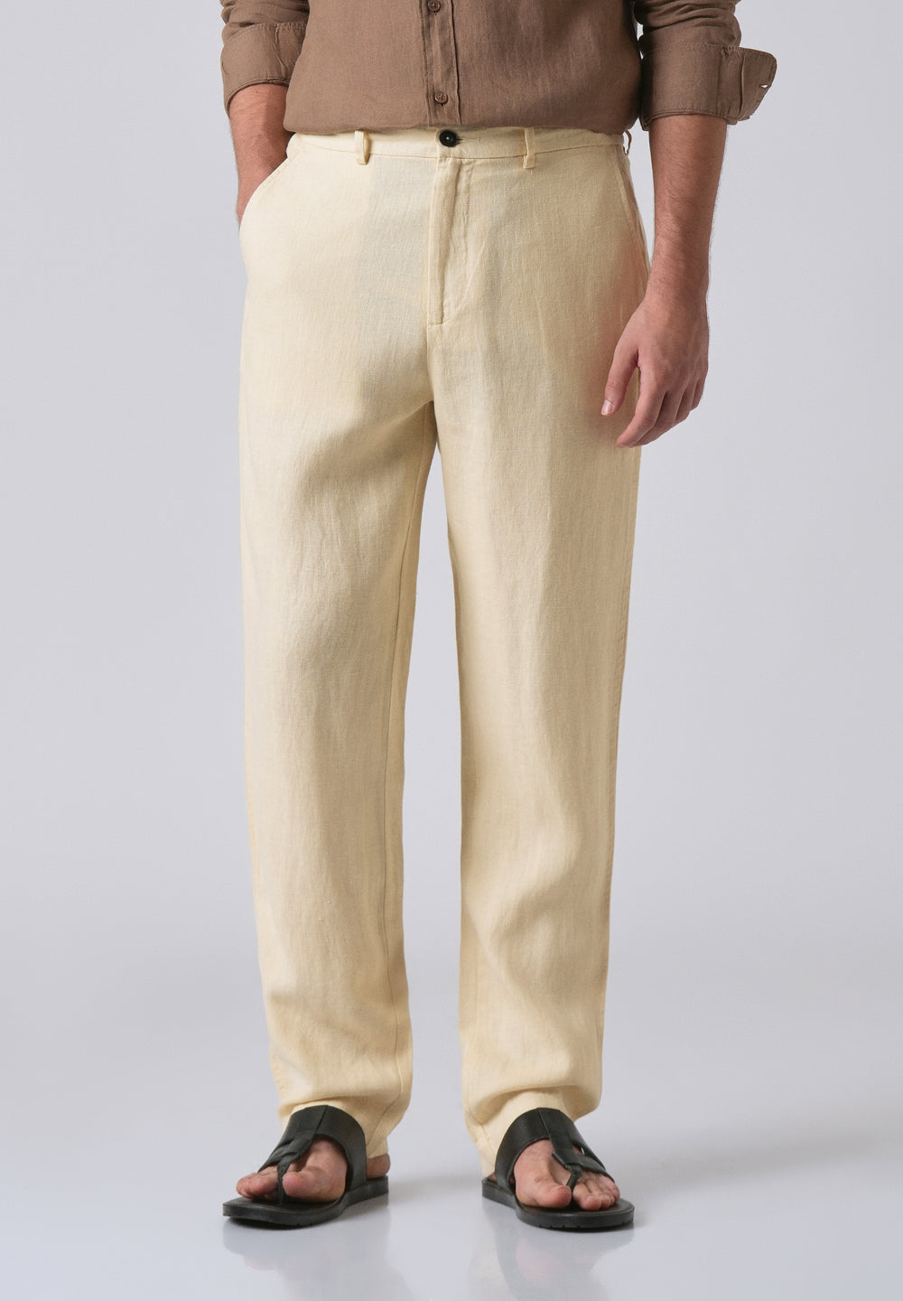 Ecru Cream Linen Pant