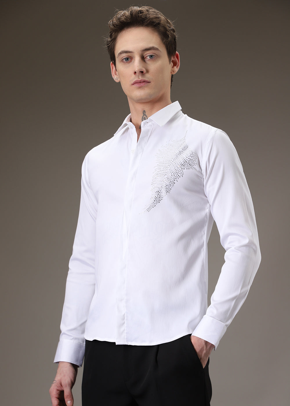 Embellish Beaded White Shirt