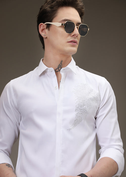 Embellish Beaded White Shirt