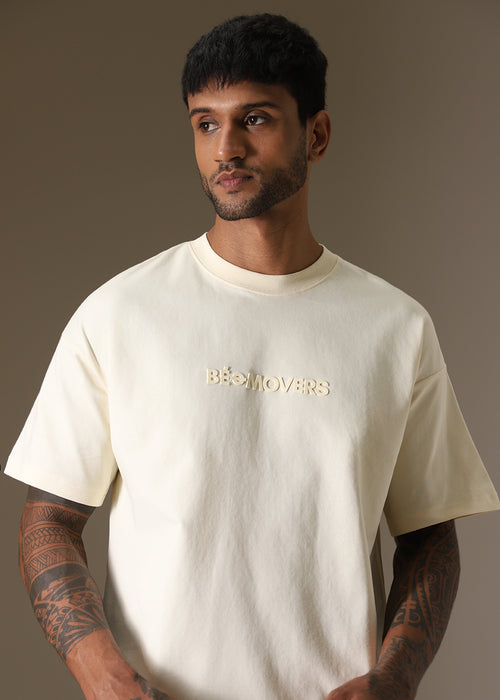 Emboss Luxe Cream Oversized T-shirt