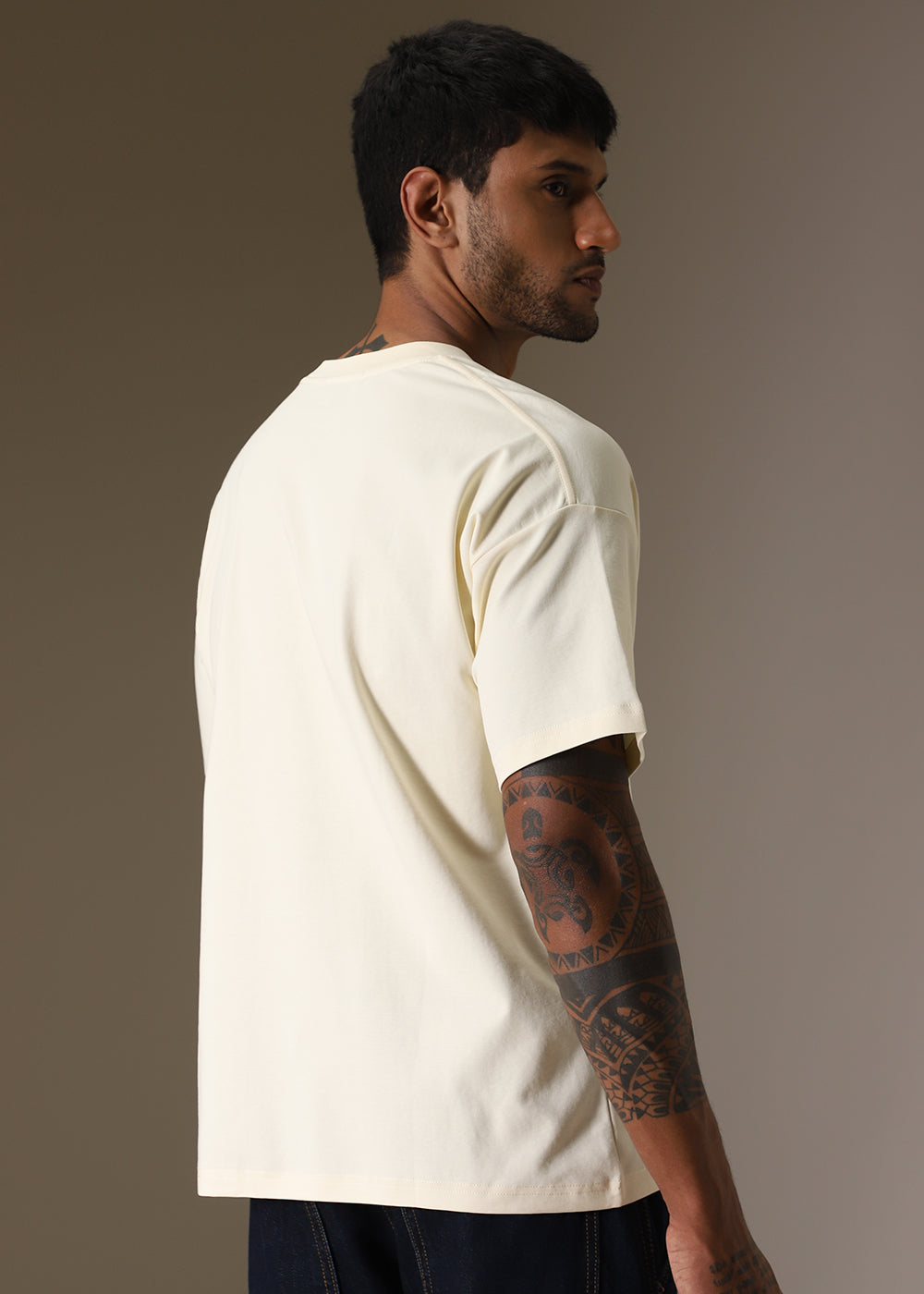 Emboss Luxe Cream Oversized T-shirt