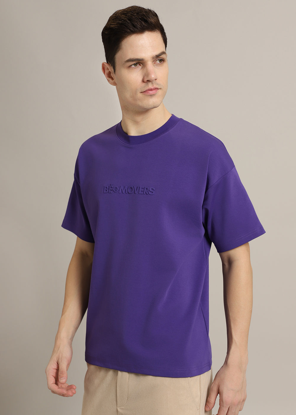Emboss Luxe Purple Oversized T-shirt