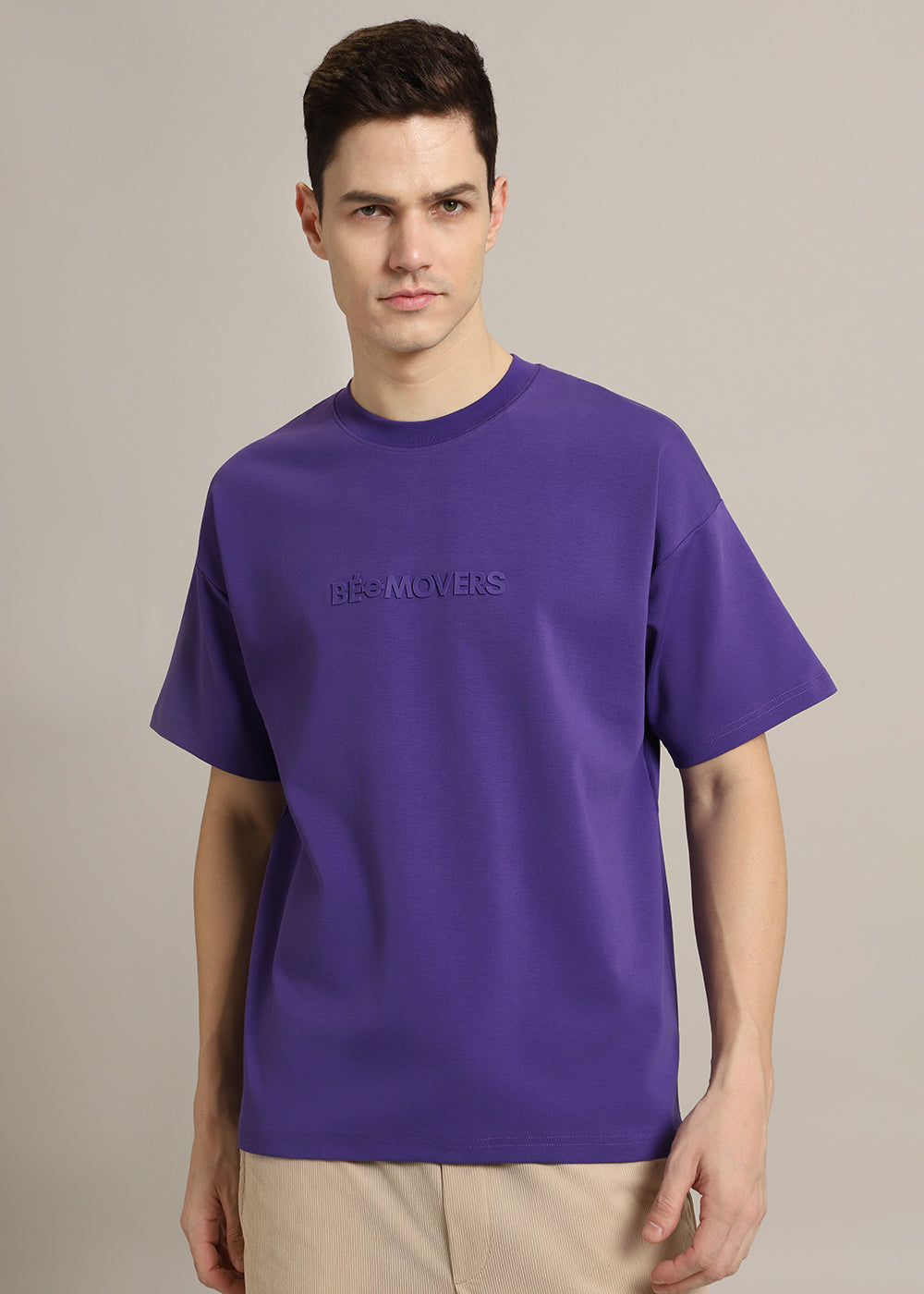 Emboss Luxe Purple Oversized T-shirt