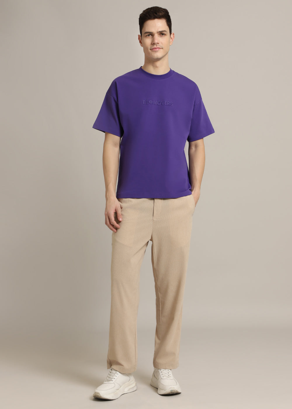 Emboss Luxe Purple Oversized T-shirt