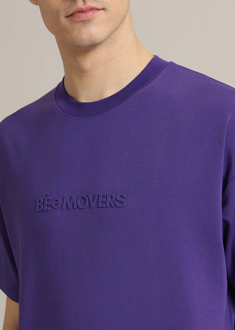 Emboss Luxe Purple Oversized T-shirt