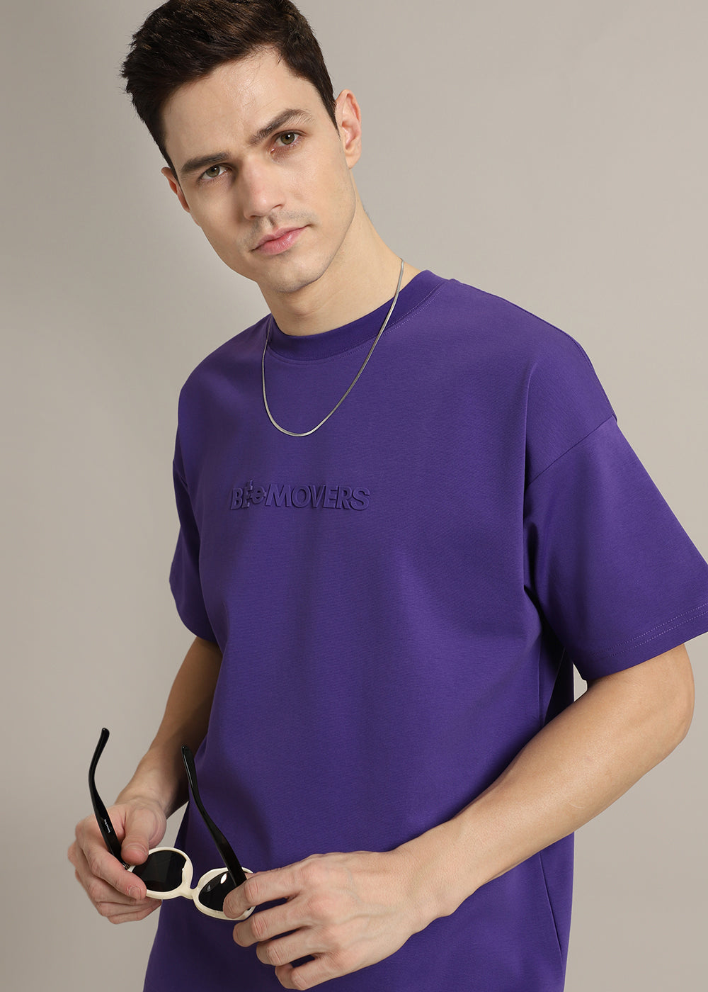 Emboss Luxe Purple Oversized T-shirt