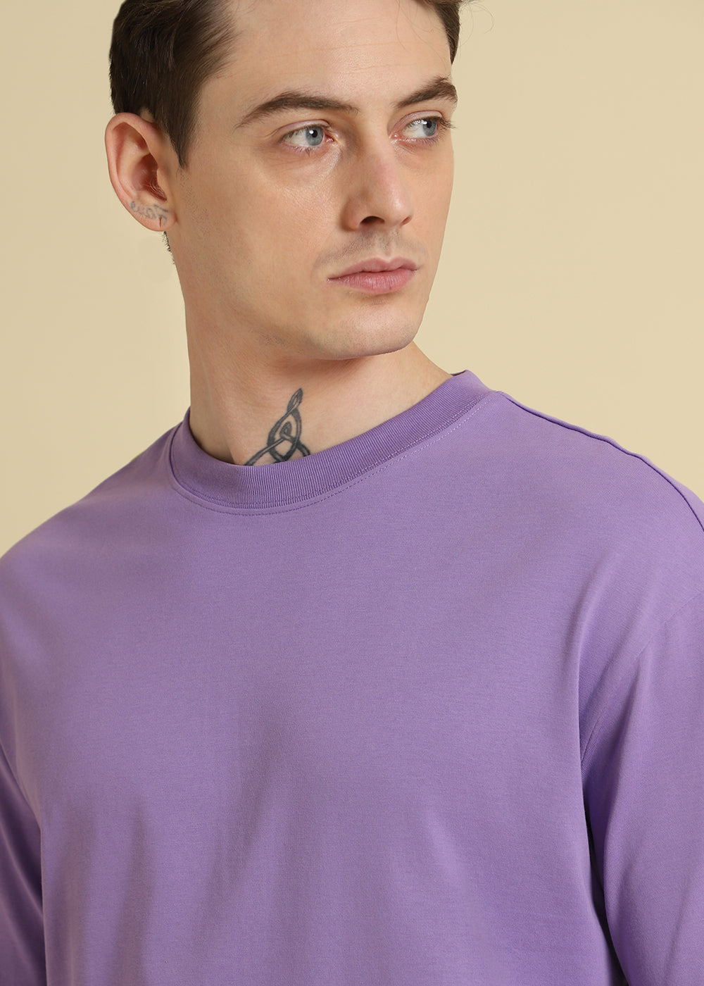 Embossed Purple Oversized T-shirt