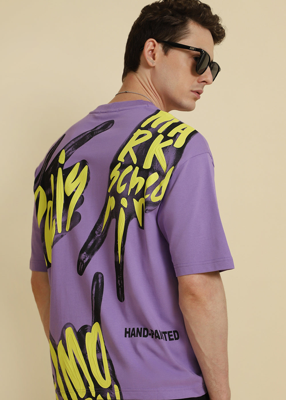 Embossed Purple Oversized T-shirt