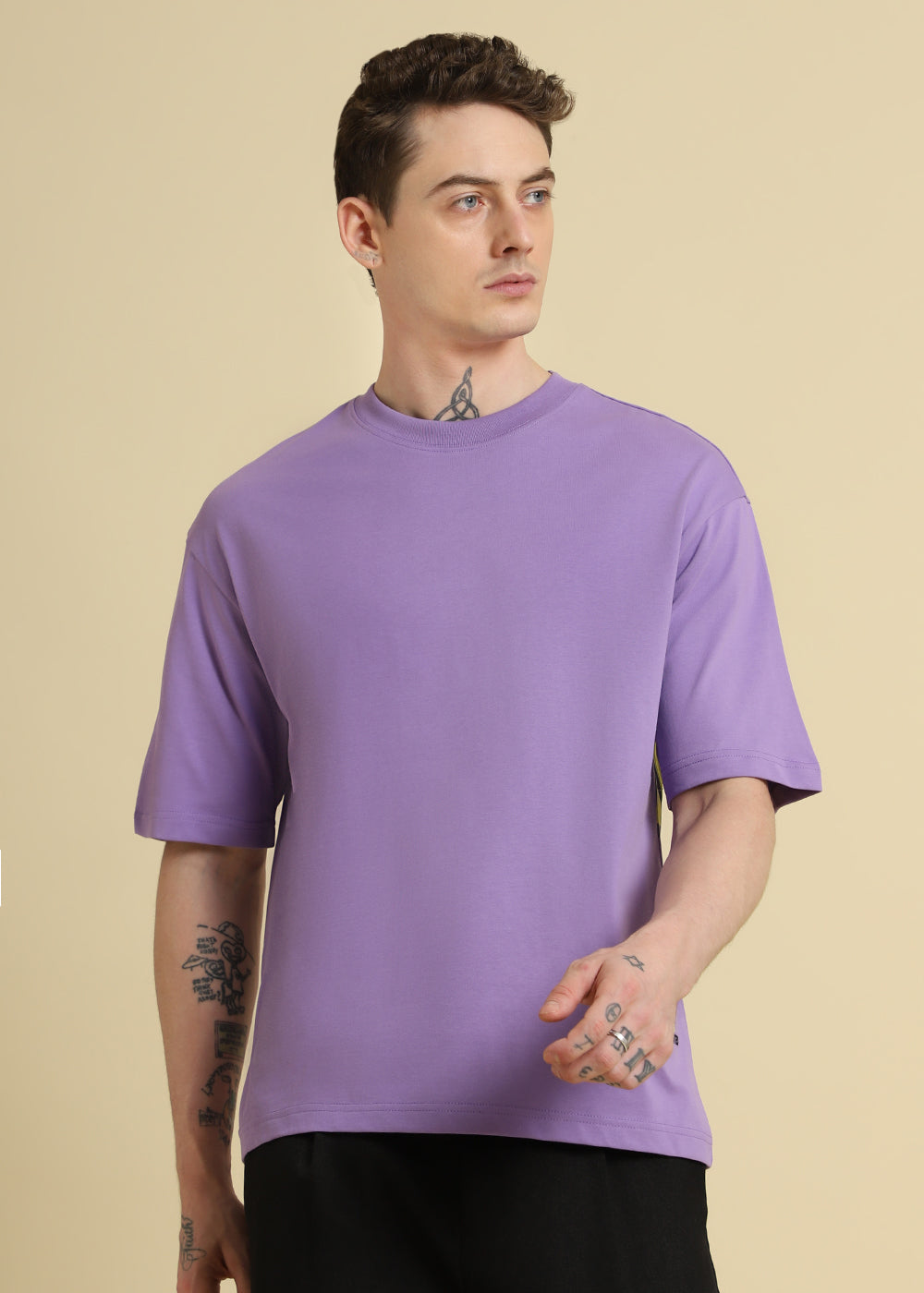 Embossed Purple Oversized T-shirt