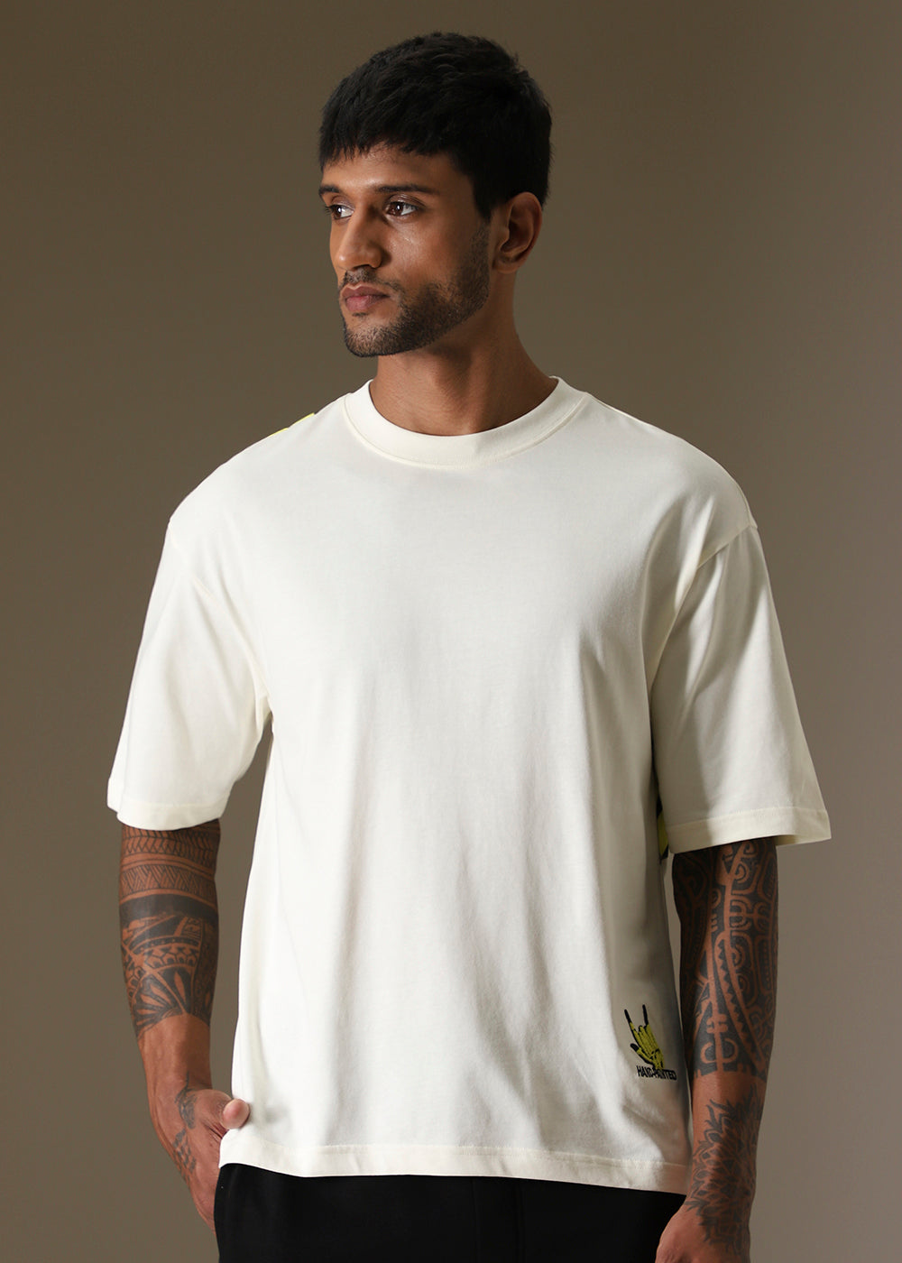 Embossed White Oversized T-Shirt