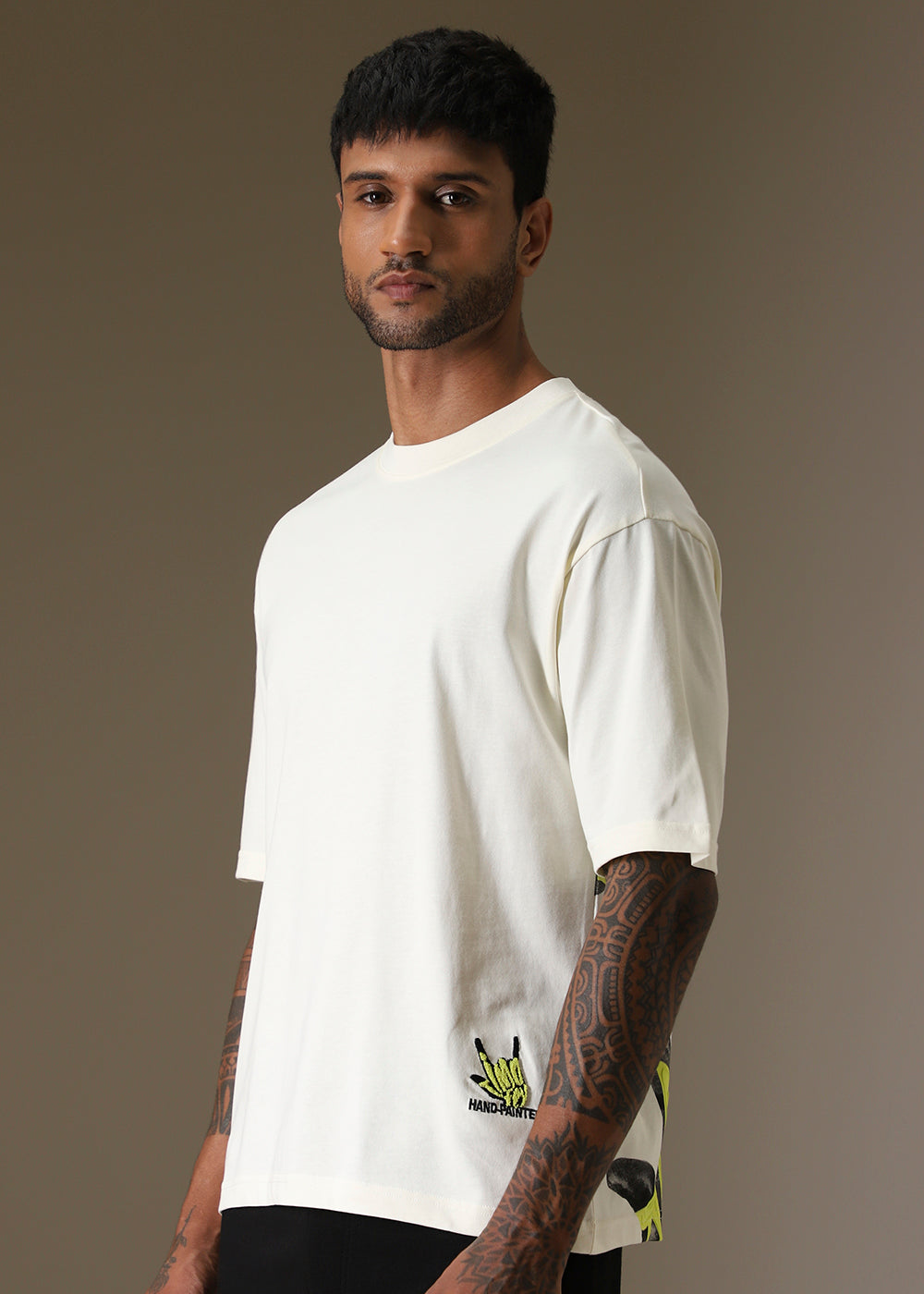 Embossed White Oversized T-Shirt