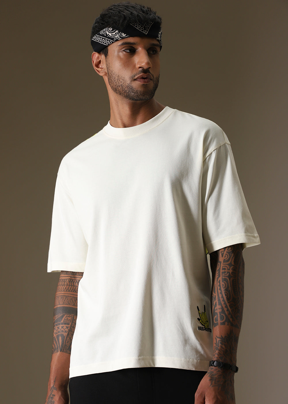 Embossed White Oversized T-Shirt