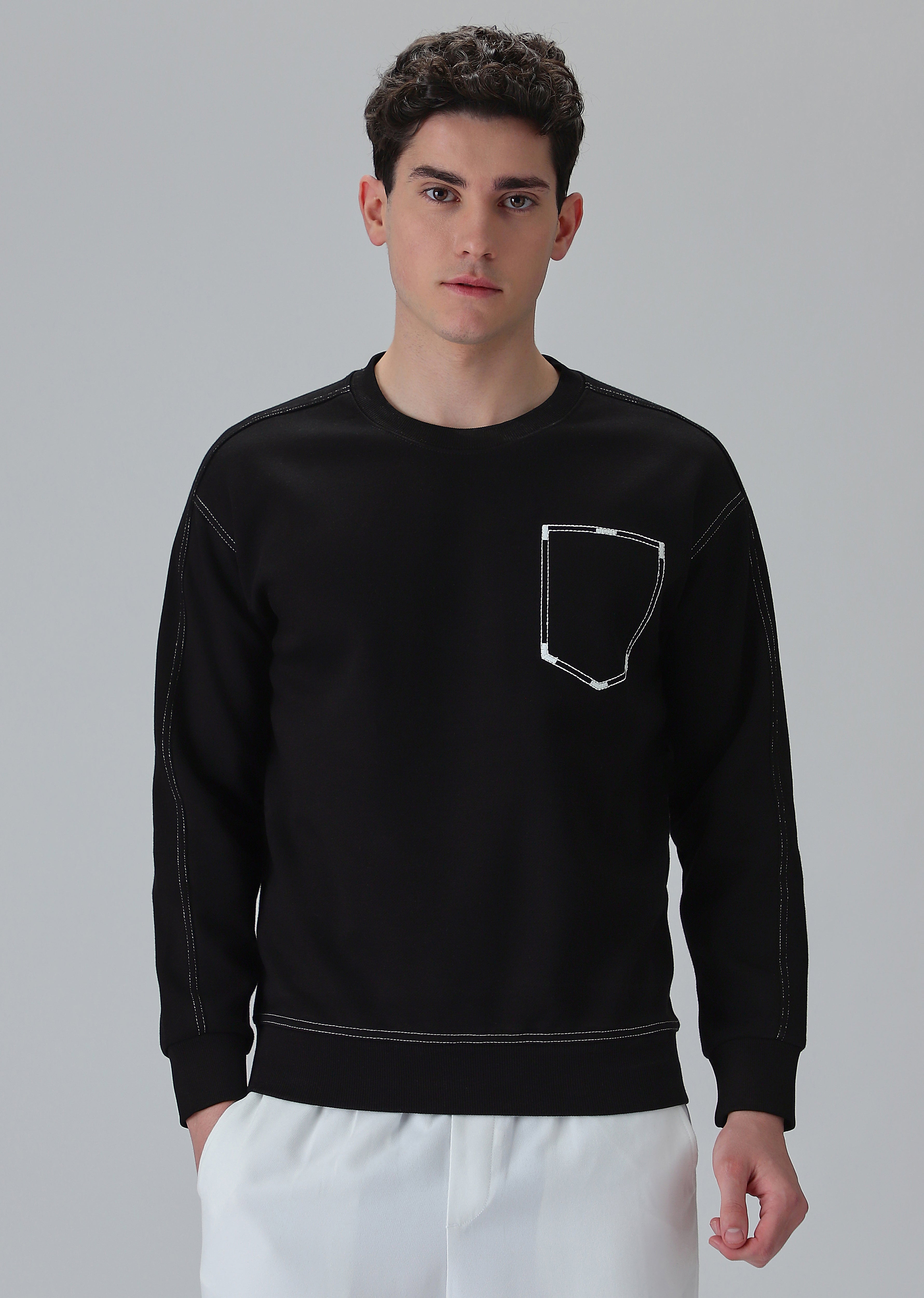 Embro Pocket Black Sweatshirt