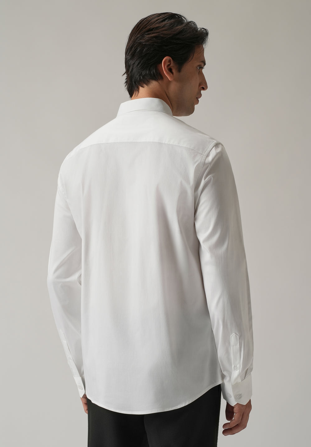 Embroidered Panel White Designer Shirt
