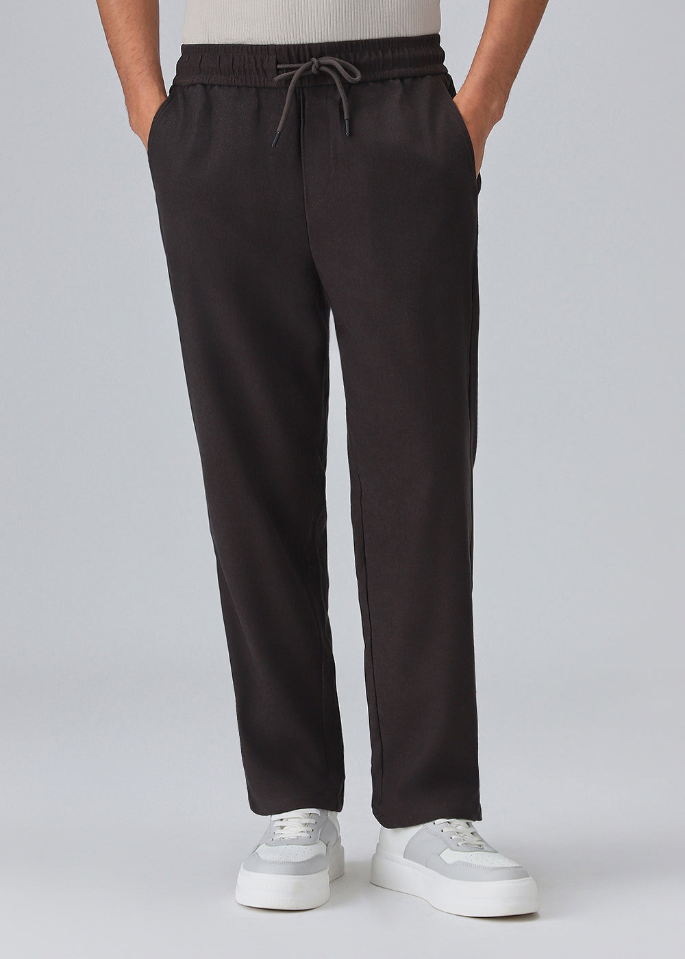 Espresso Grey Thin-Corduroy Trousers