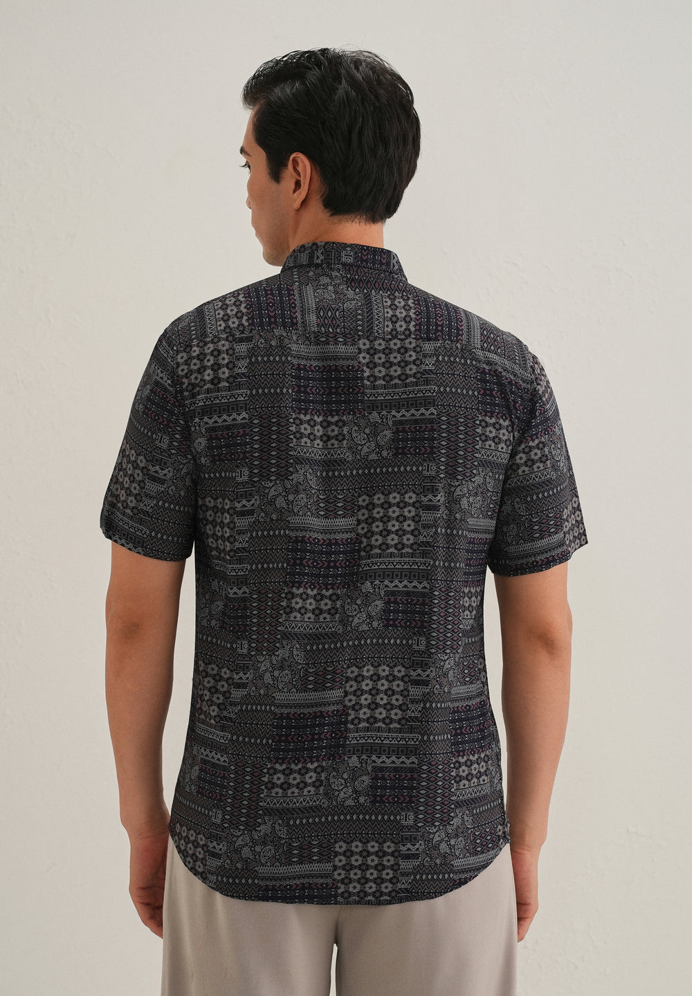 Ethnic Print Grey Shirt