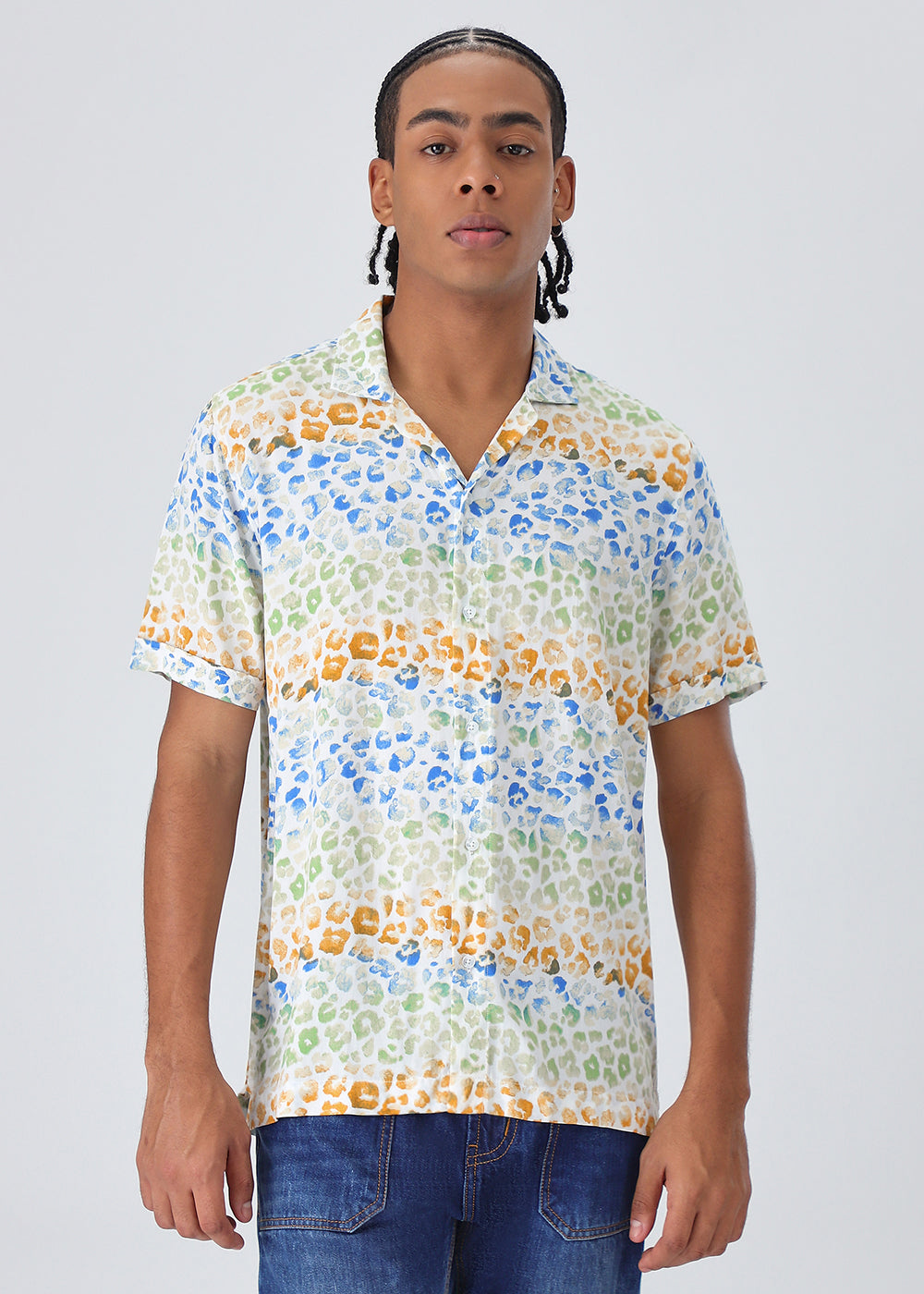 Exotic Fauna Print Half sleeve shirt