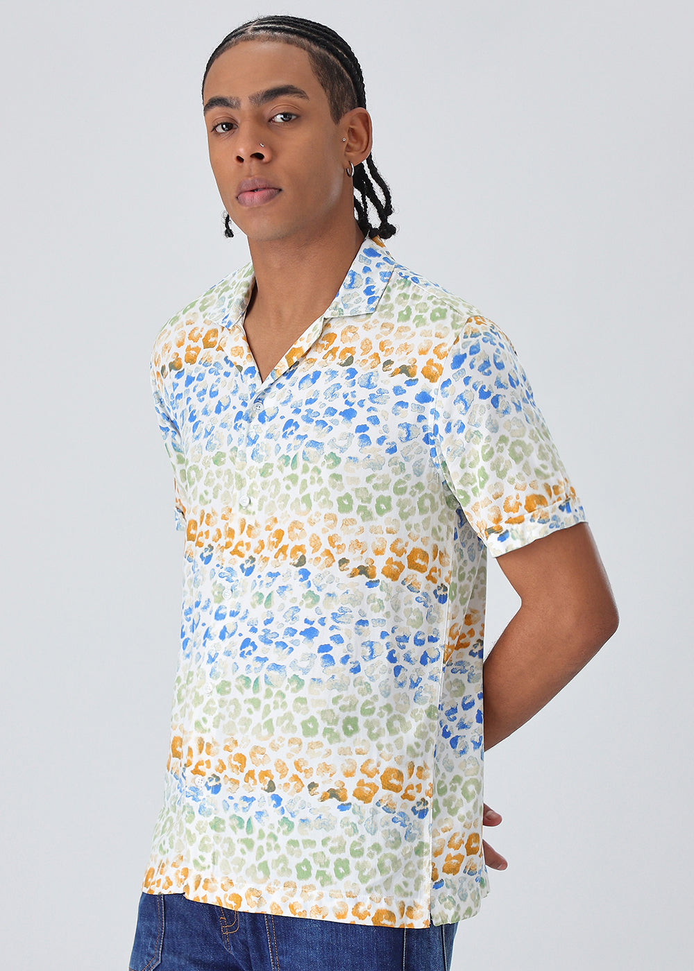 Exotic Fauna Print Half sleeve shirt