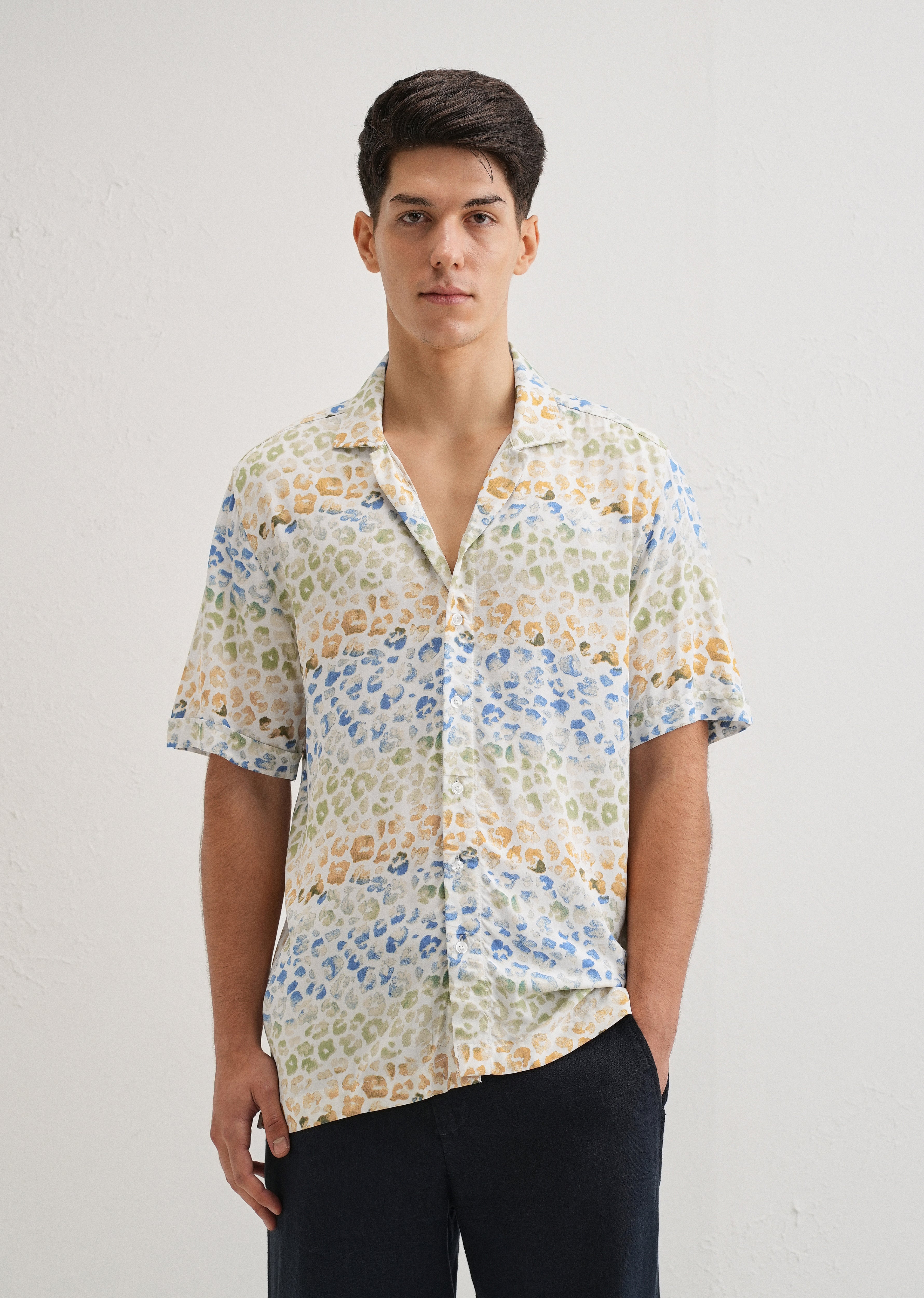 Exotic Fauna Print Half sleeve shirt