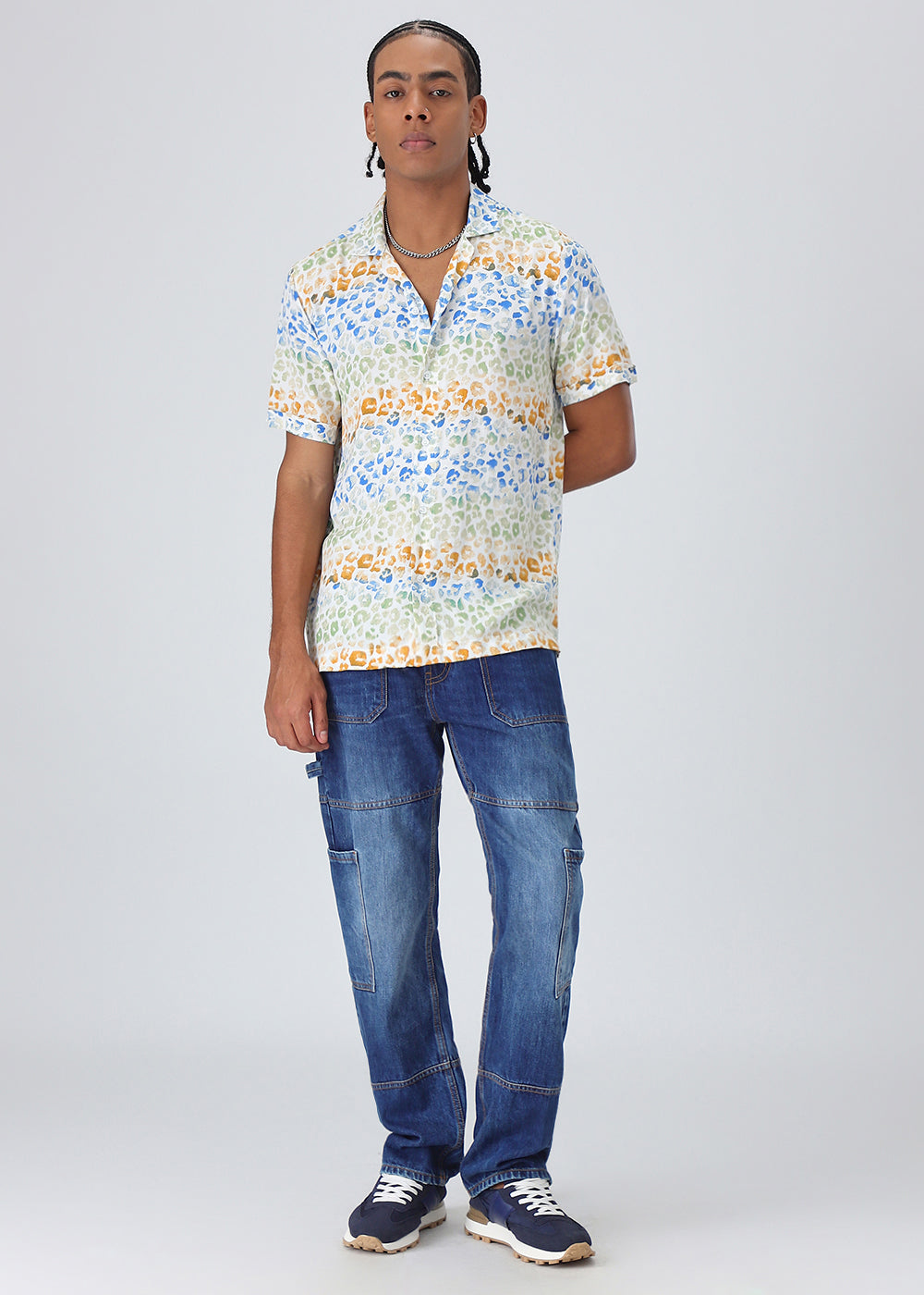 Exotic Fauna Print Half sleeve shirt