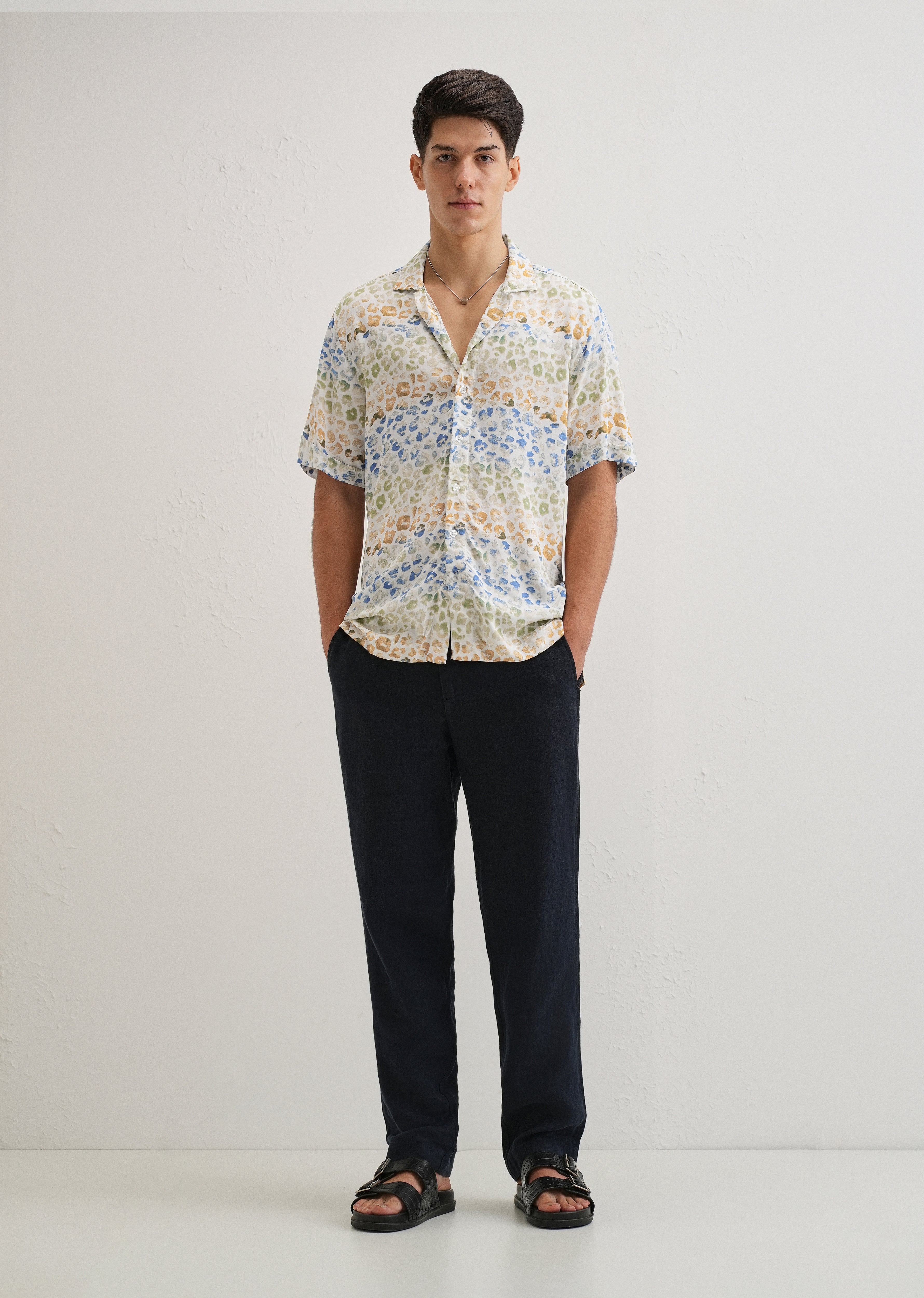 Exotic Fauna Print Half sleeve shirt