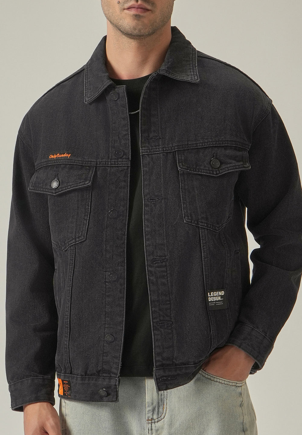 Faded Black Denim Jacket
