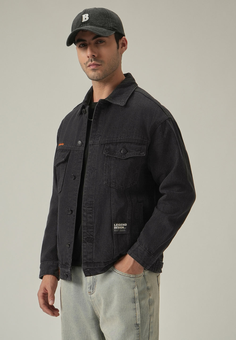 Faded Black Denim Jacket