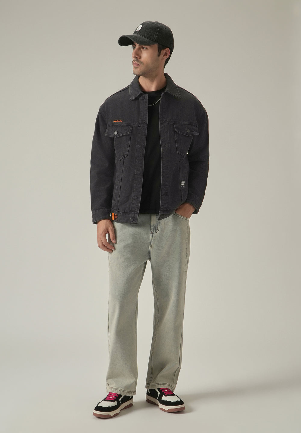 Faded Black Denim Jacket
