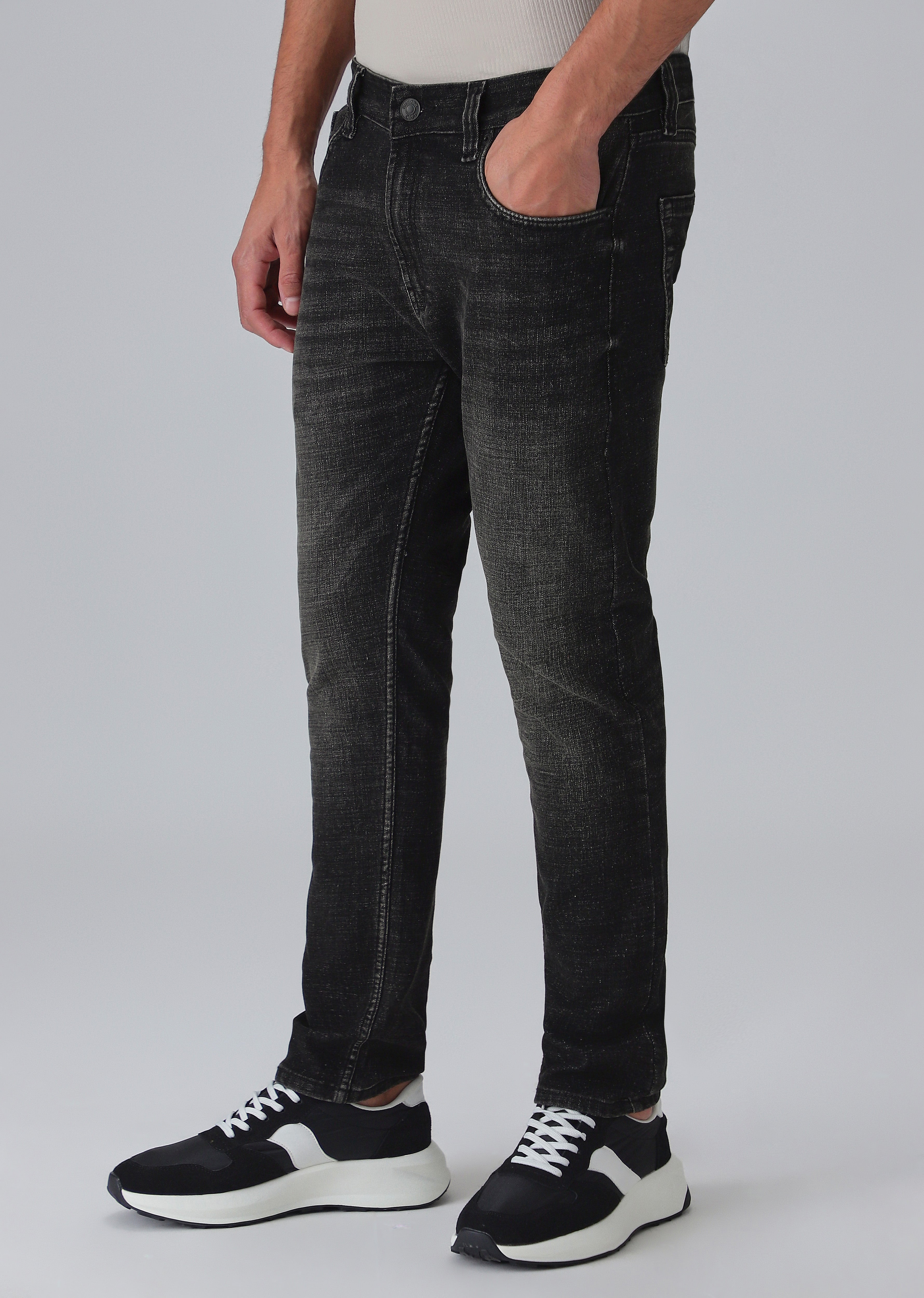 Faded Black Slim Fit Denim