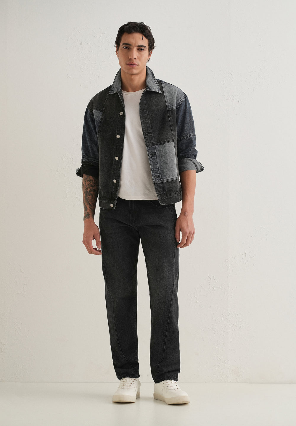 Faded Black Straight Fit Denim