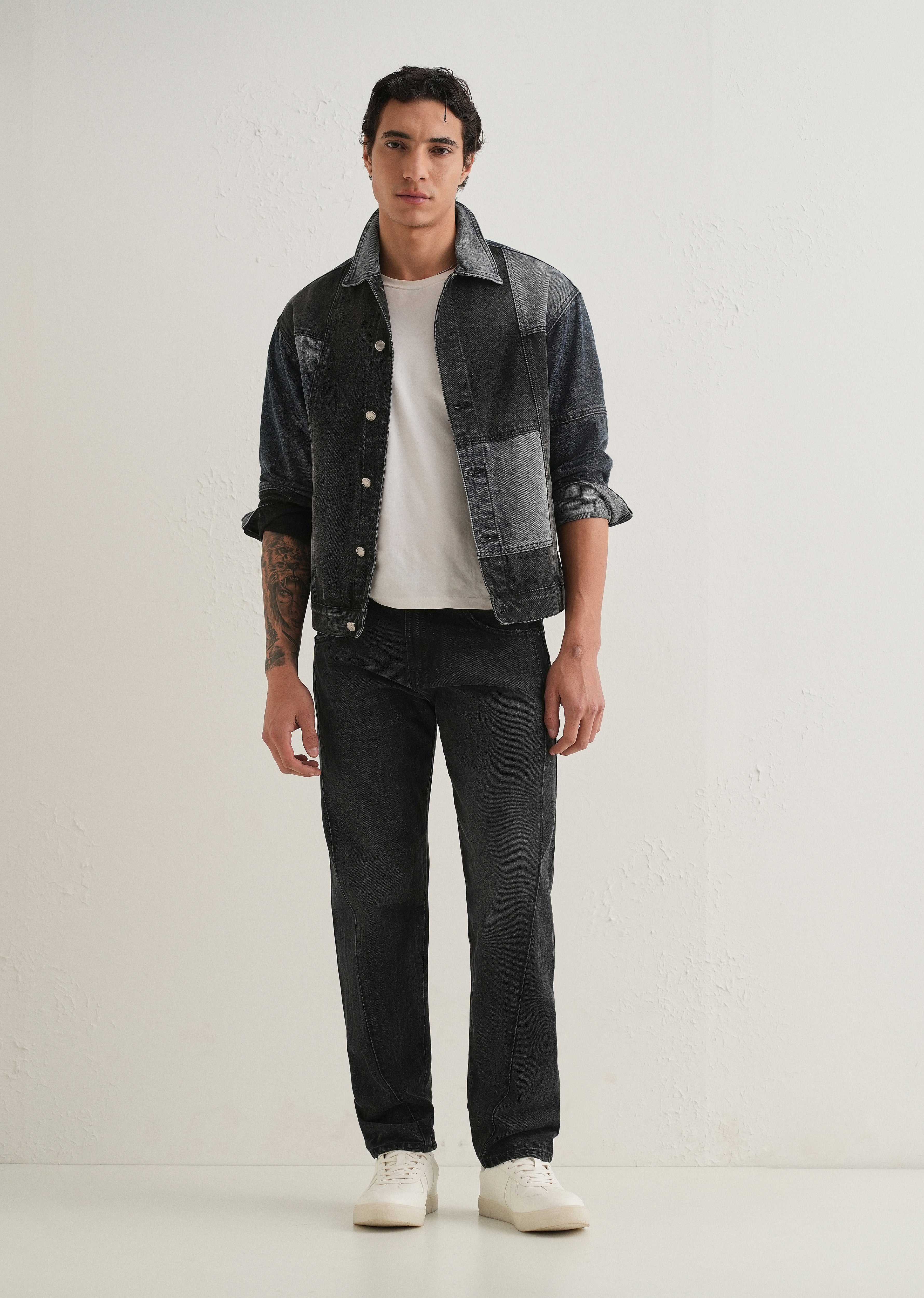 Faded Black Straight Fit Denim