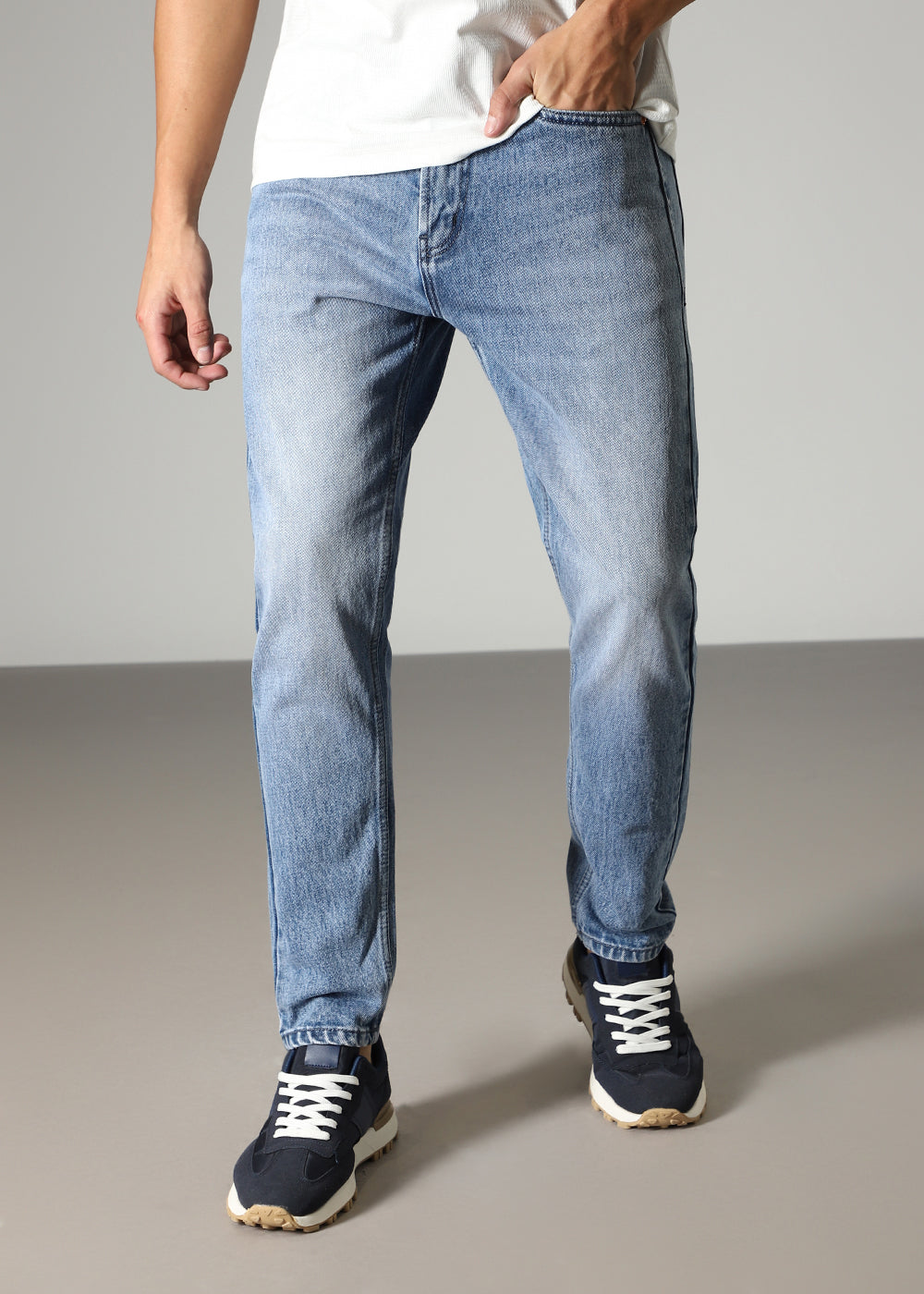 Faded Blue Straight Fit Jeans