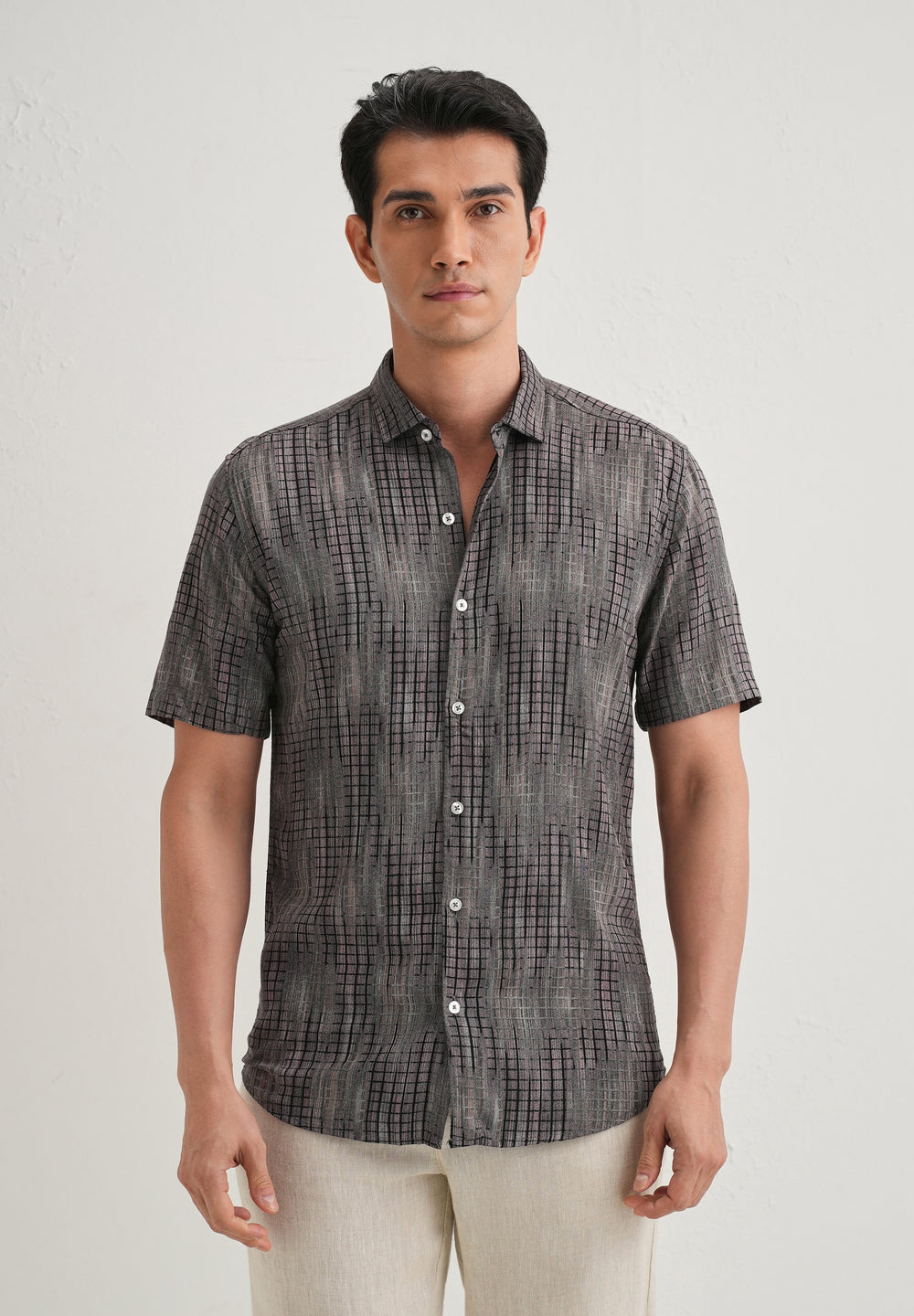 Faded Stripe Pink Print Shirt