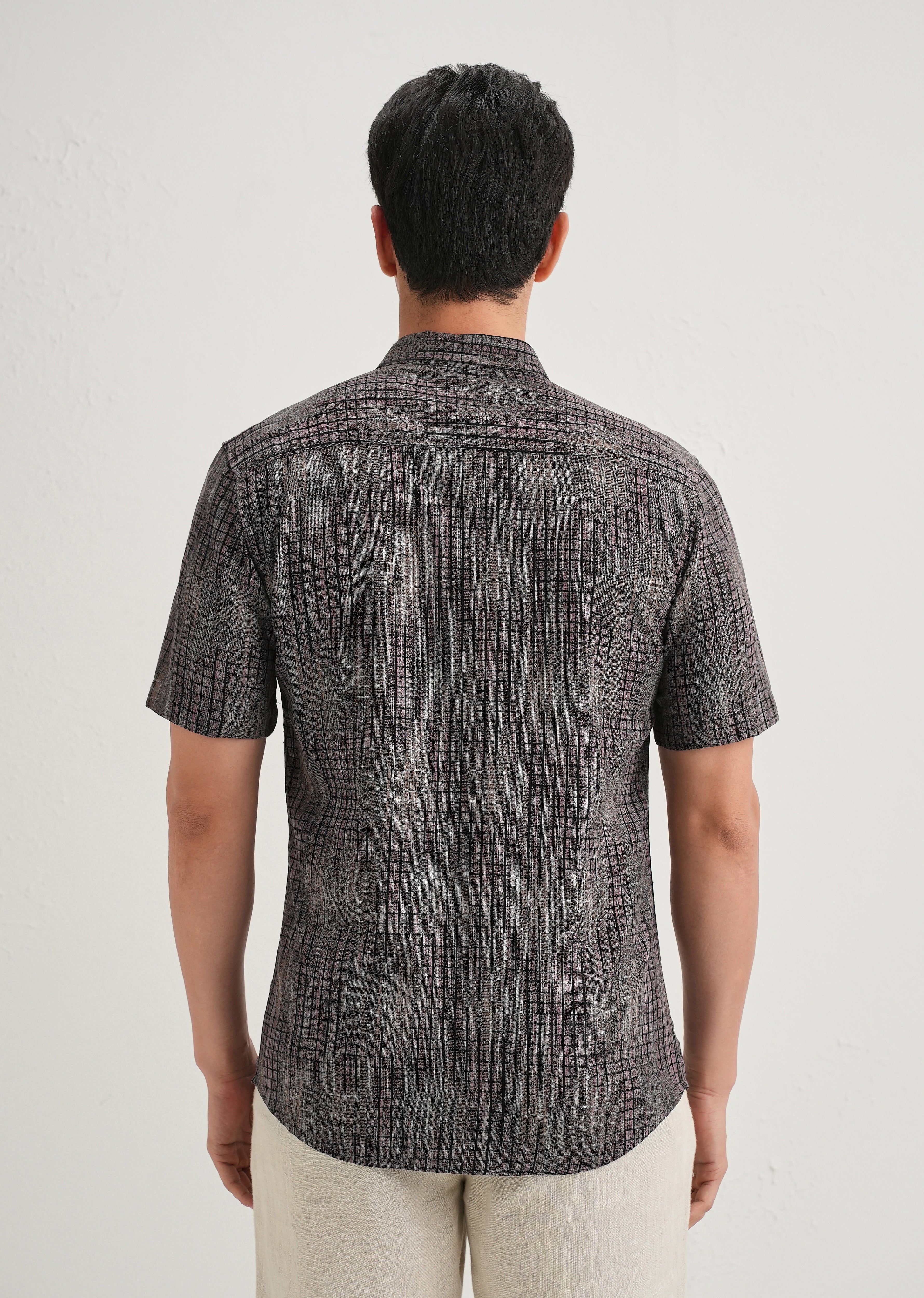 Faded Stripe Pink Print Shirt