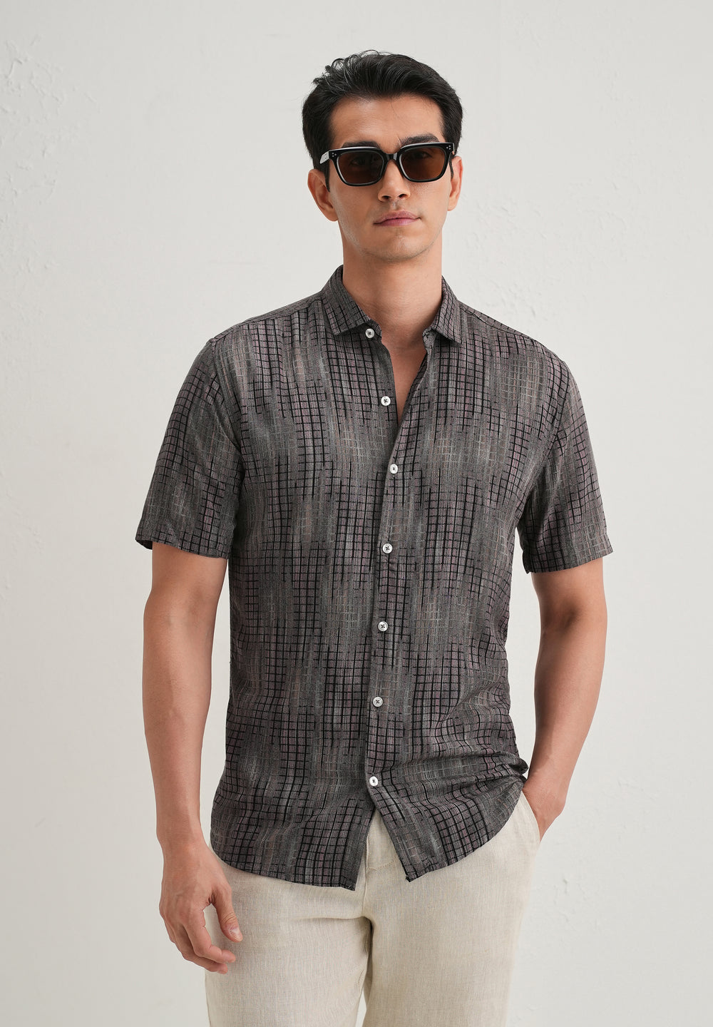 Faded Stripe Pink Print Shirt